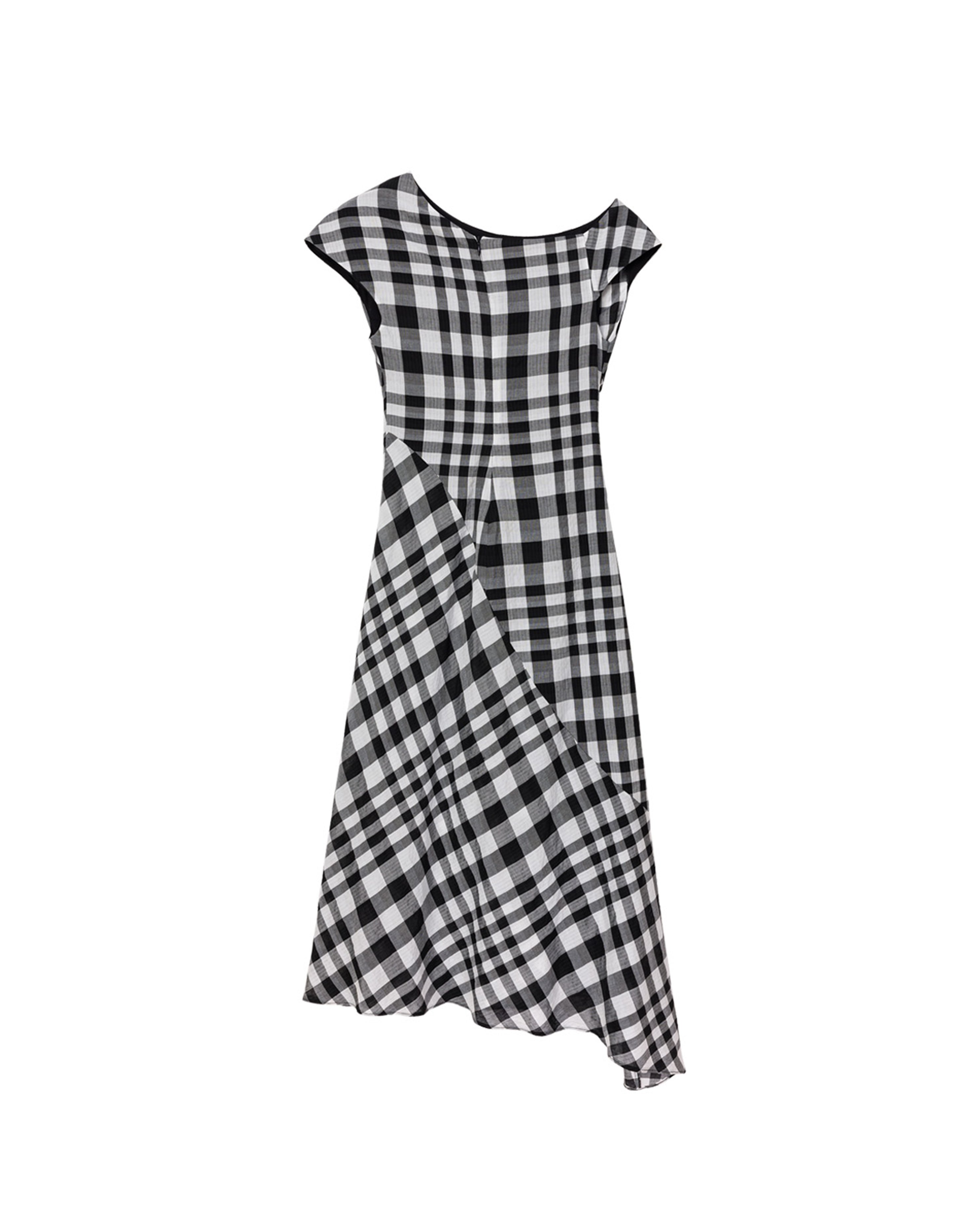 Ama Drapped Dress in  Checkered Pattern