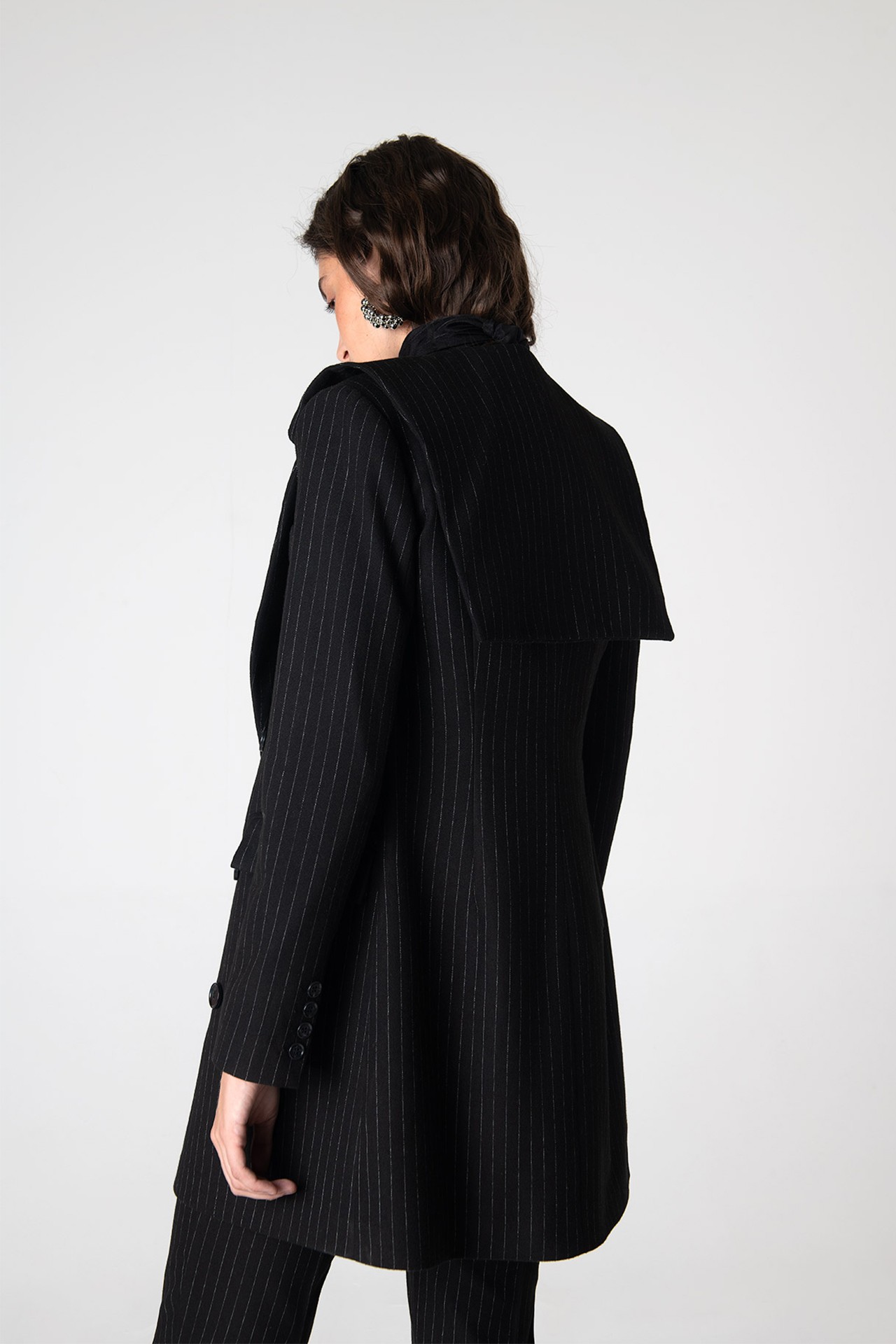 Marcy Lacy Pinstripe Jacket - Black