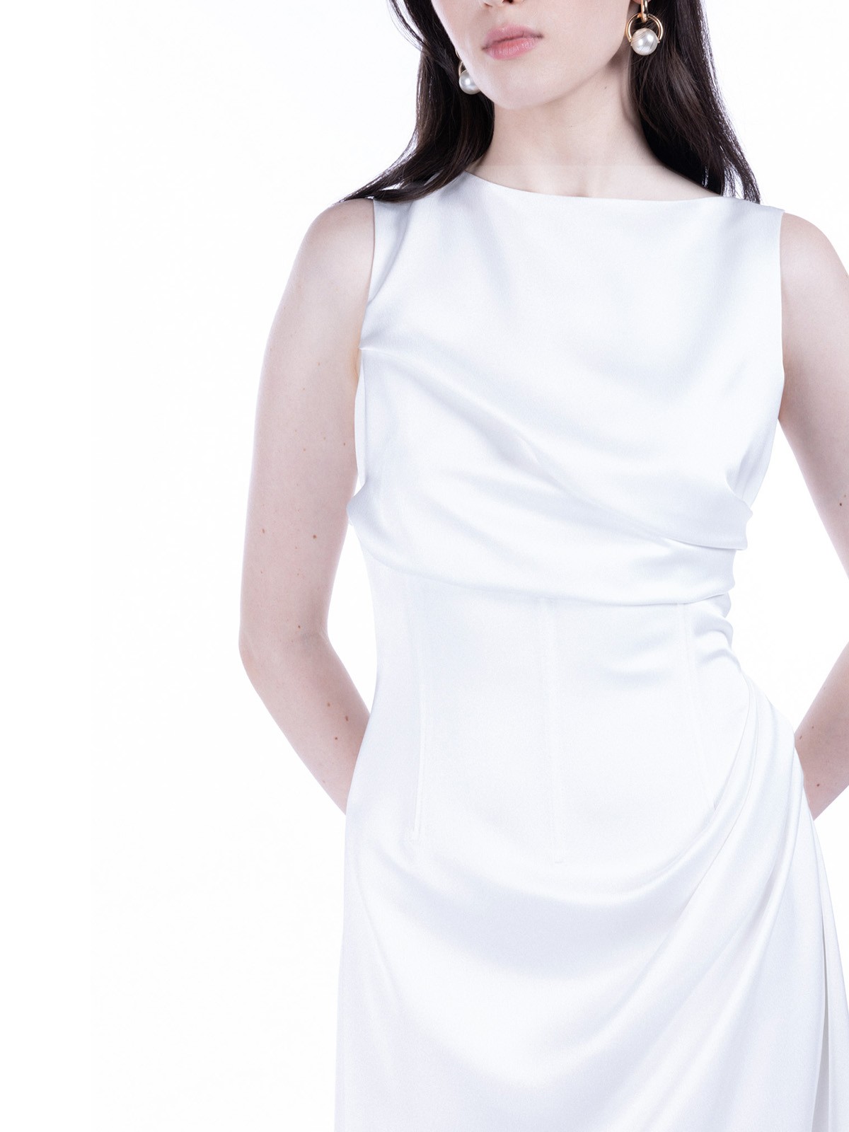 Amor Draped Sateen Dress