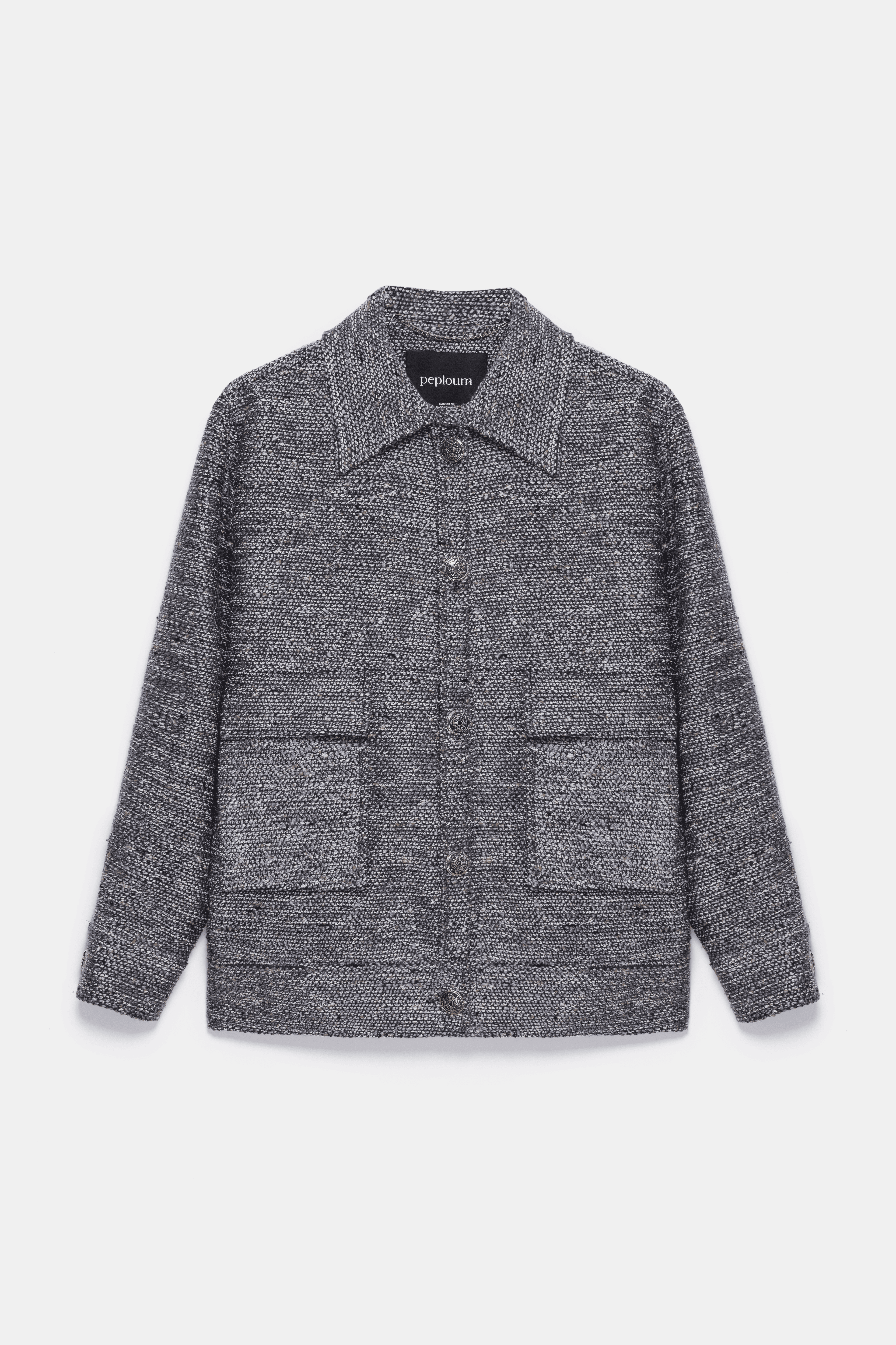 Carleen Textured Weaving Jacket - Antrasit Gri