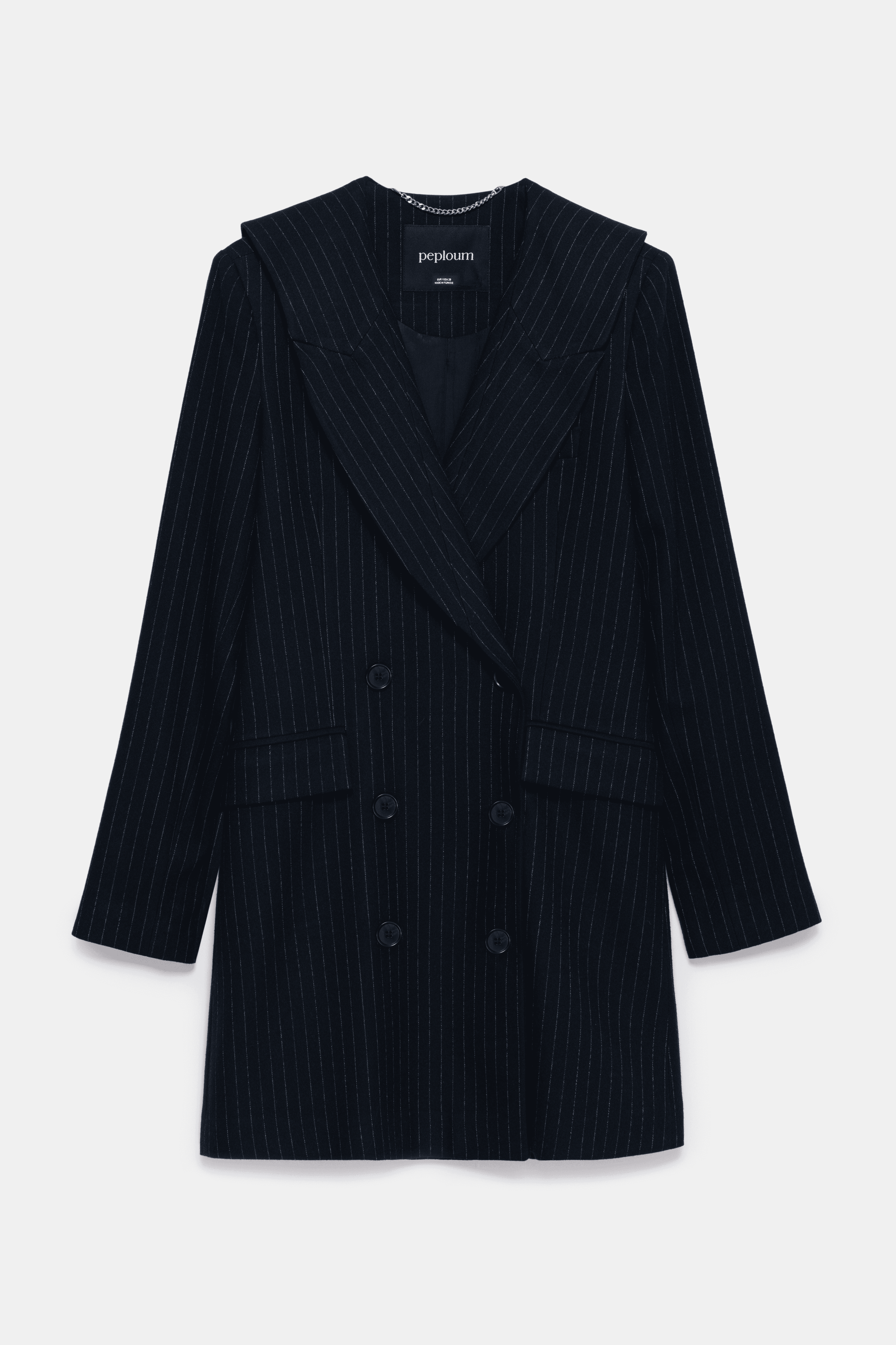 Marcy Lacy Pinstripe Jacket - Dark Navy Blue