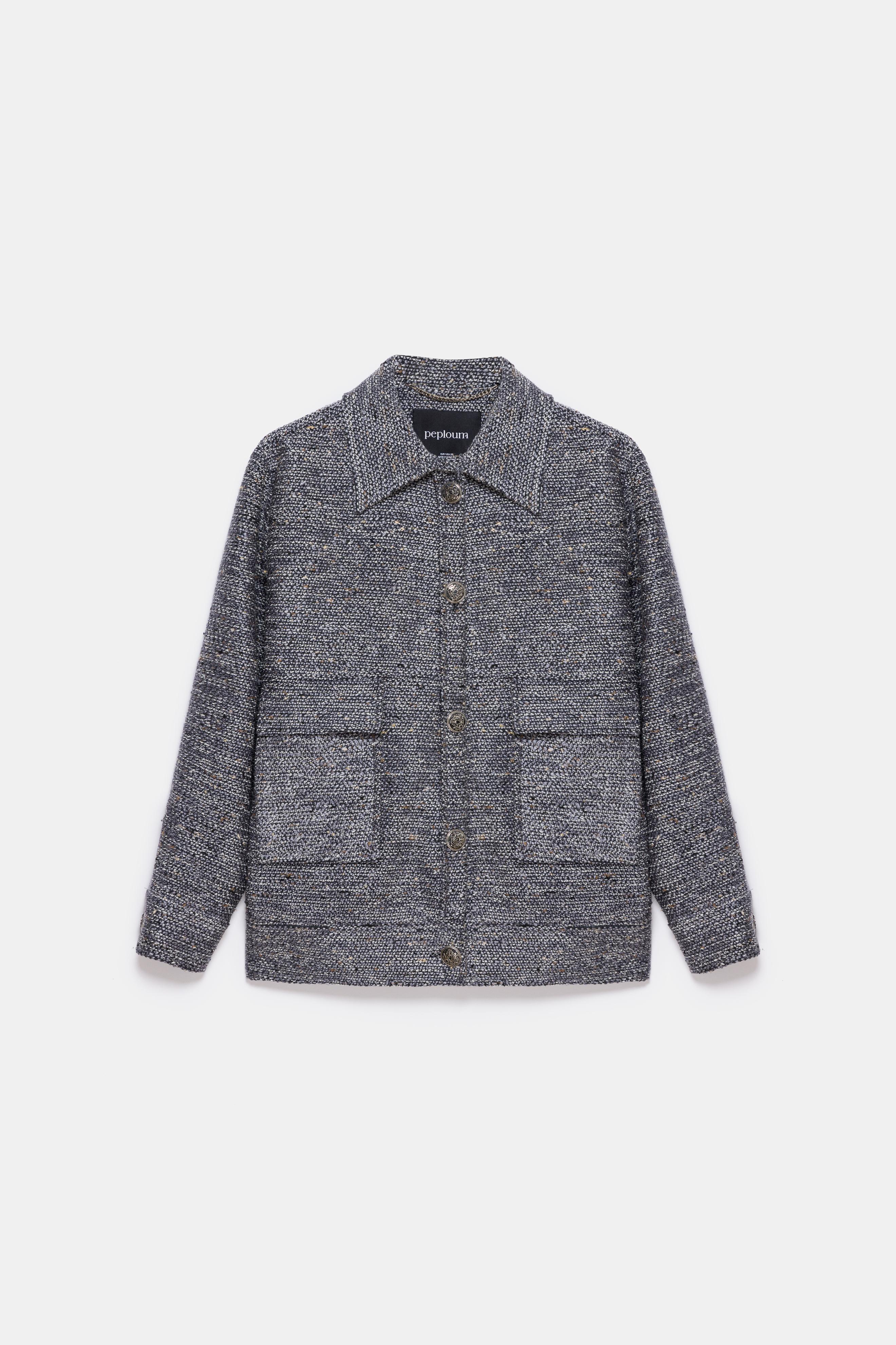 Carleen Textured Weaving Jacket - Anthracite Grey