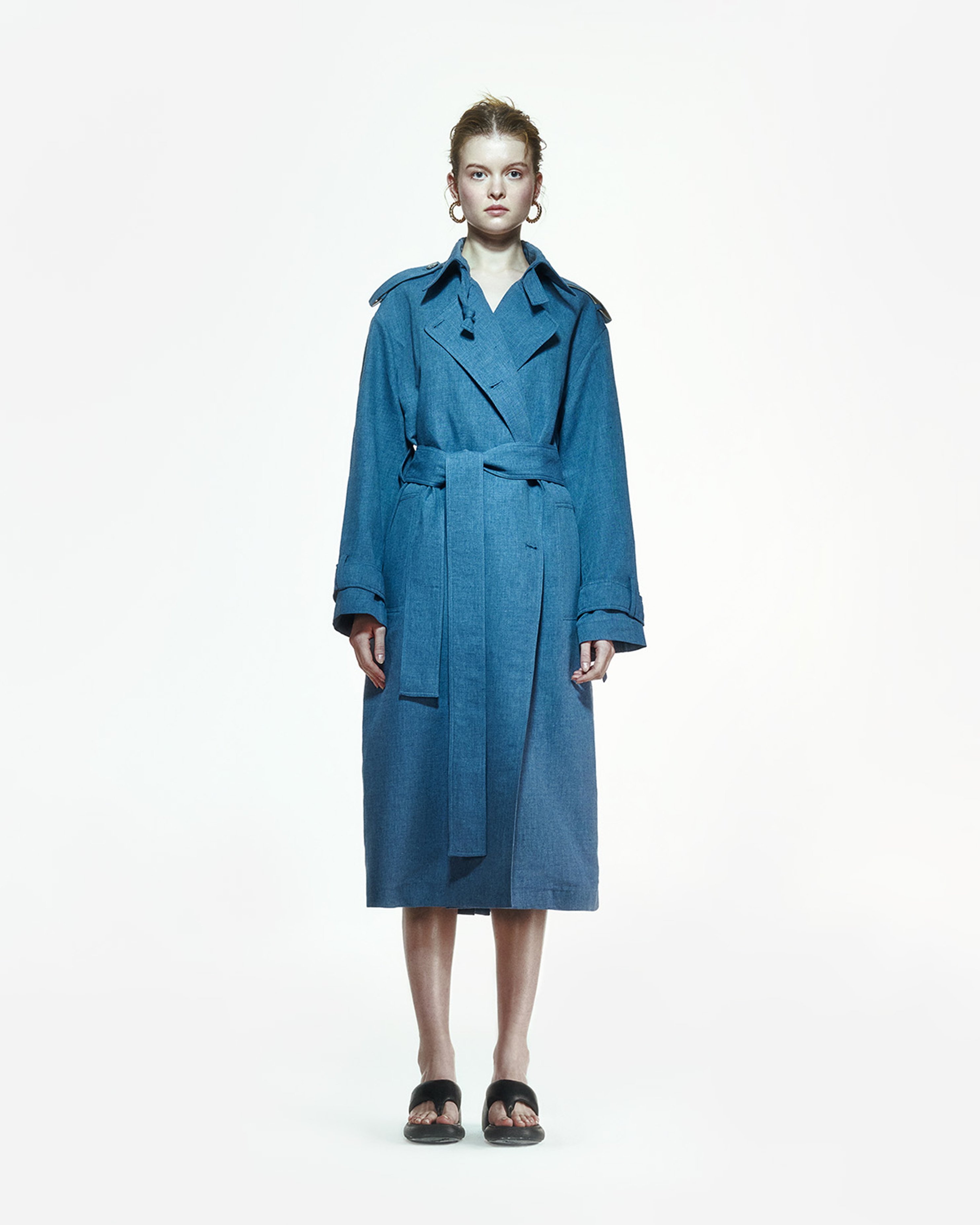 Ise Trenchcoat in Denim Blue