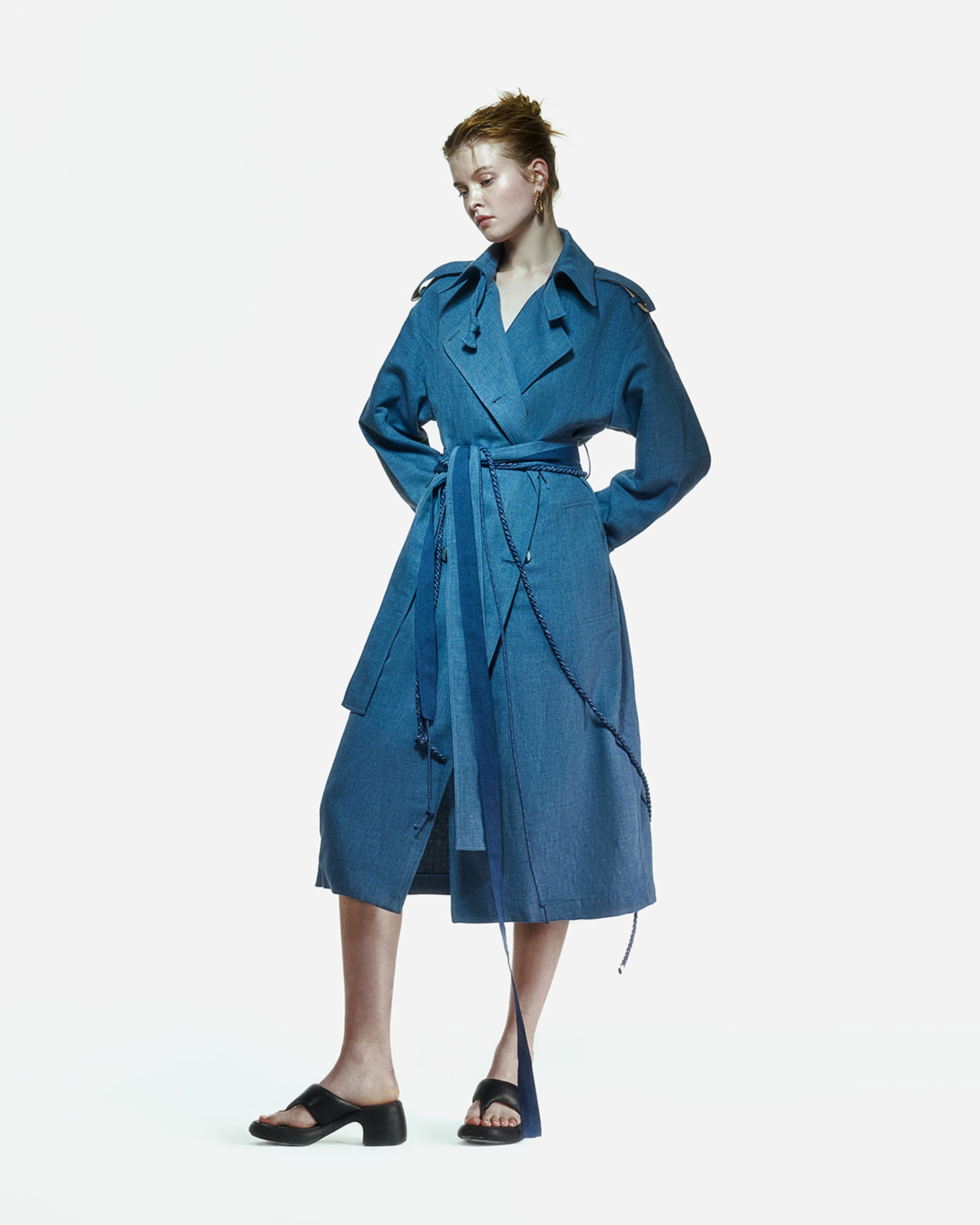 Ise Trenchcoat in Denim Blue