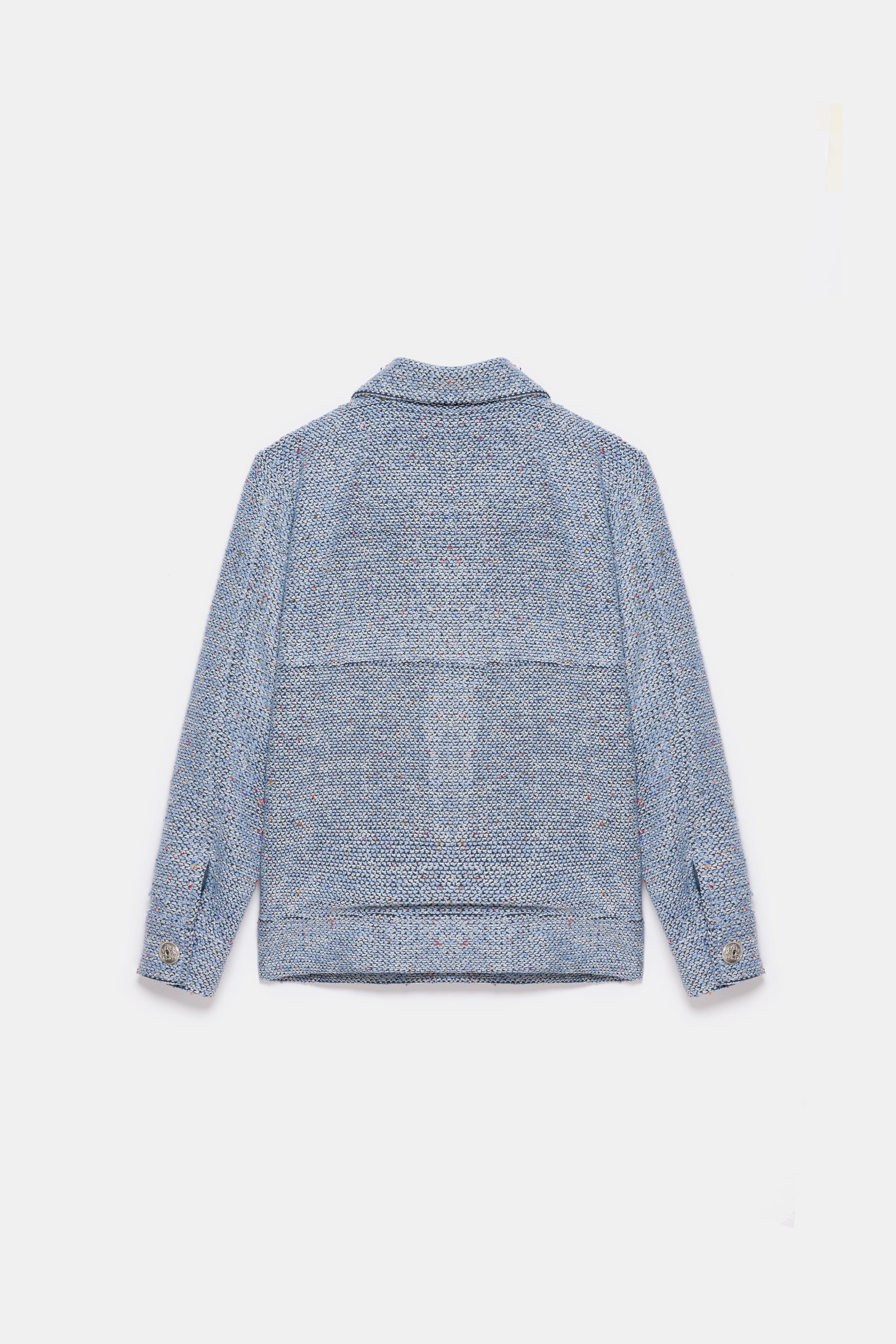 Carleen Textured Weaving Jacket - Ice Blue