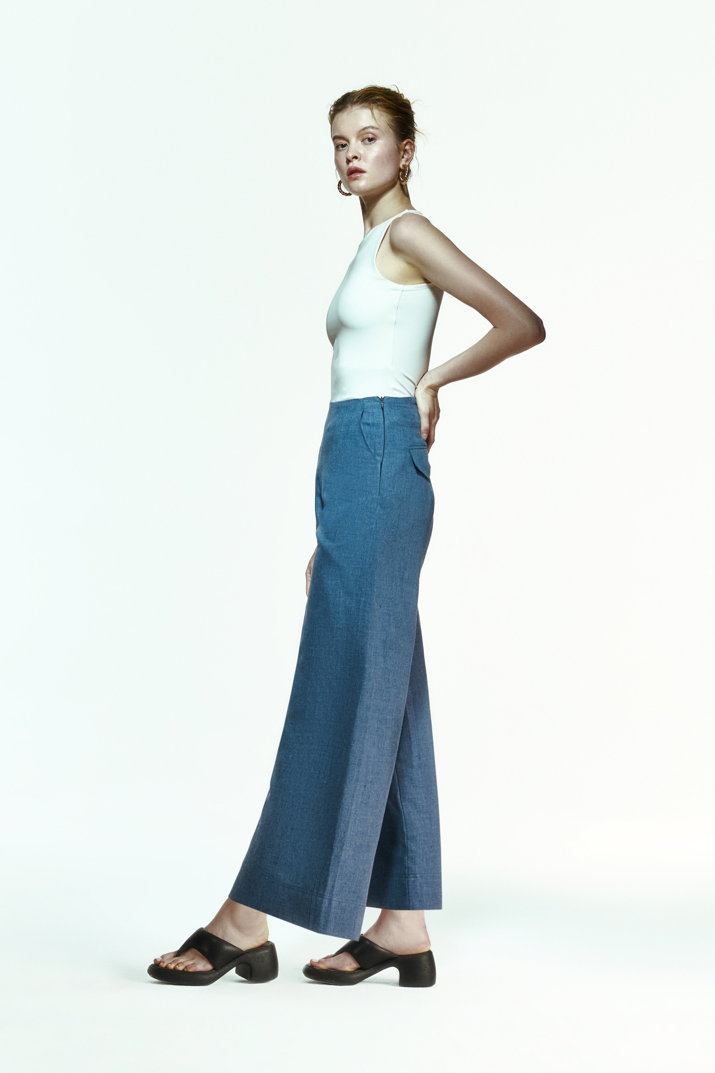 Nomi Trousers in Denim Blue