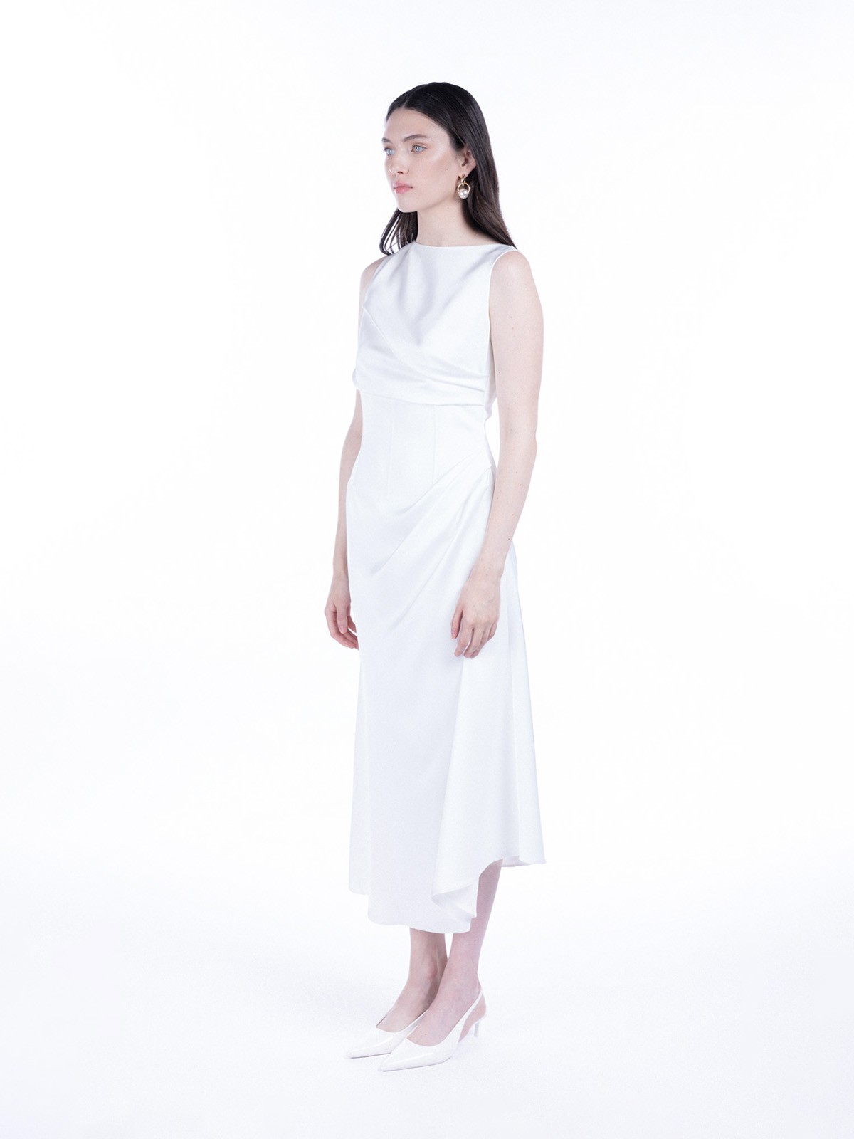 Amor Draped Sateen Dress