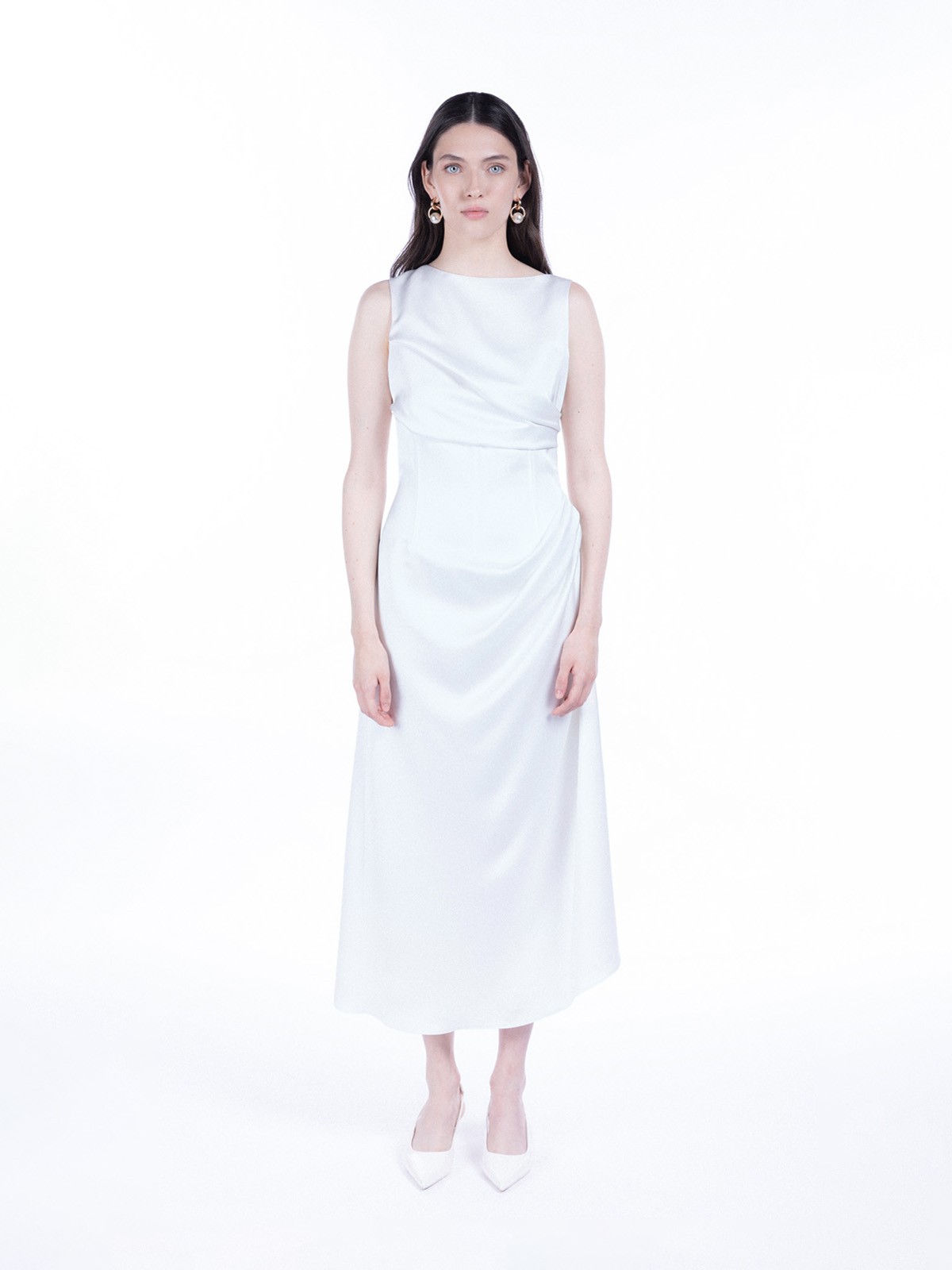 Amor Draped Sateen Dress