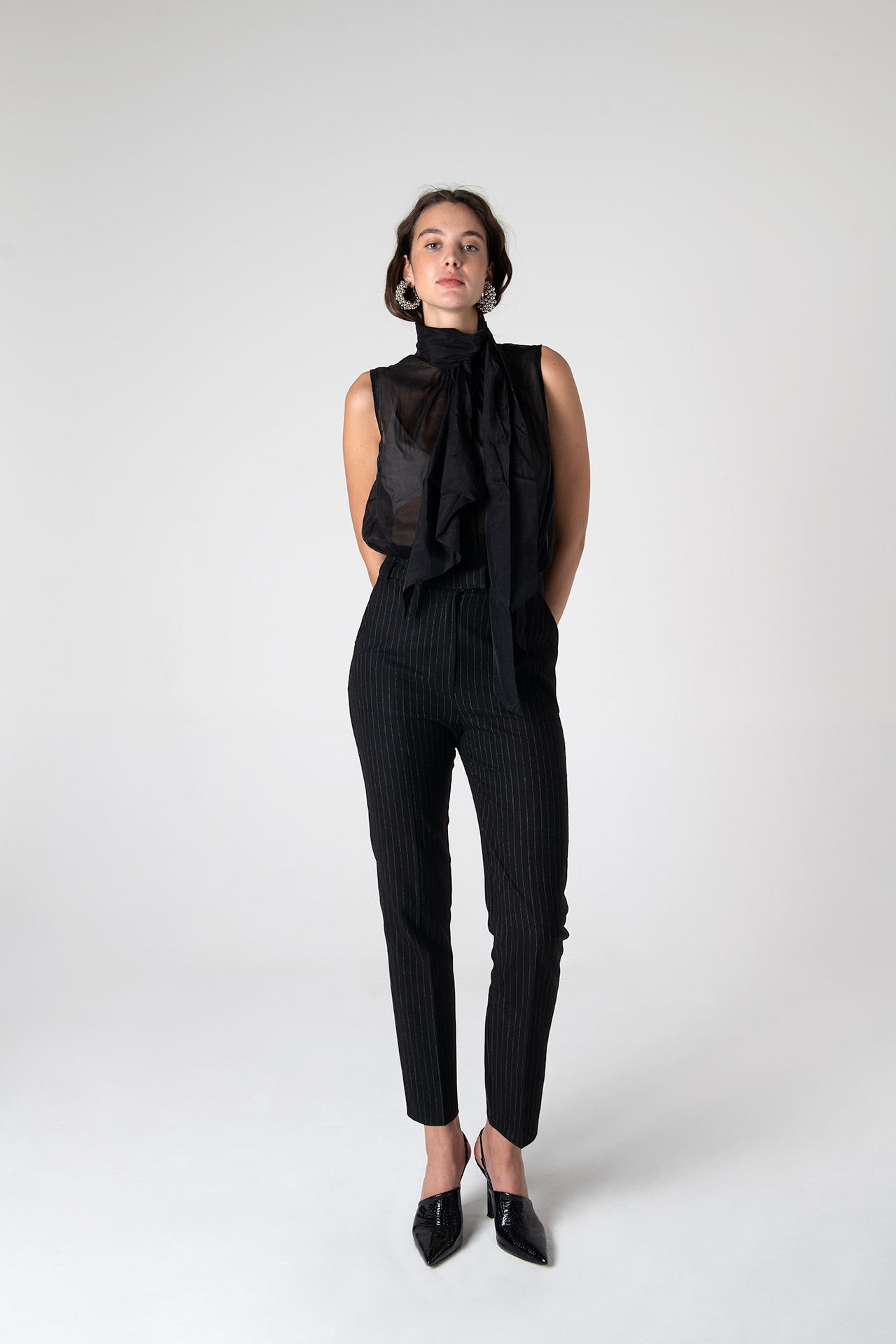 Mary Lacy Slim Fit Trousers - Siyah
