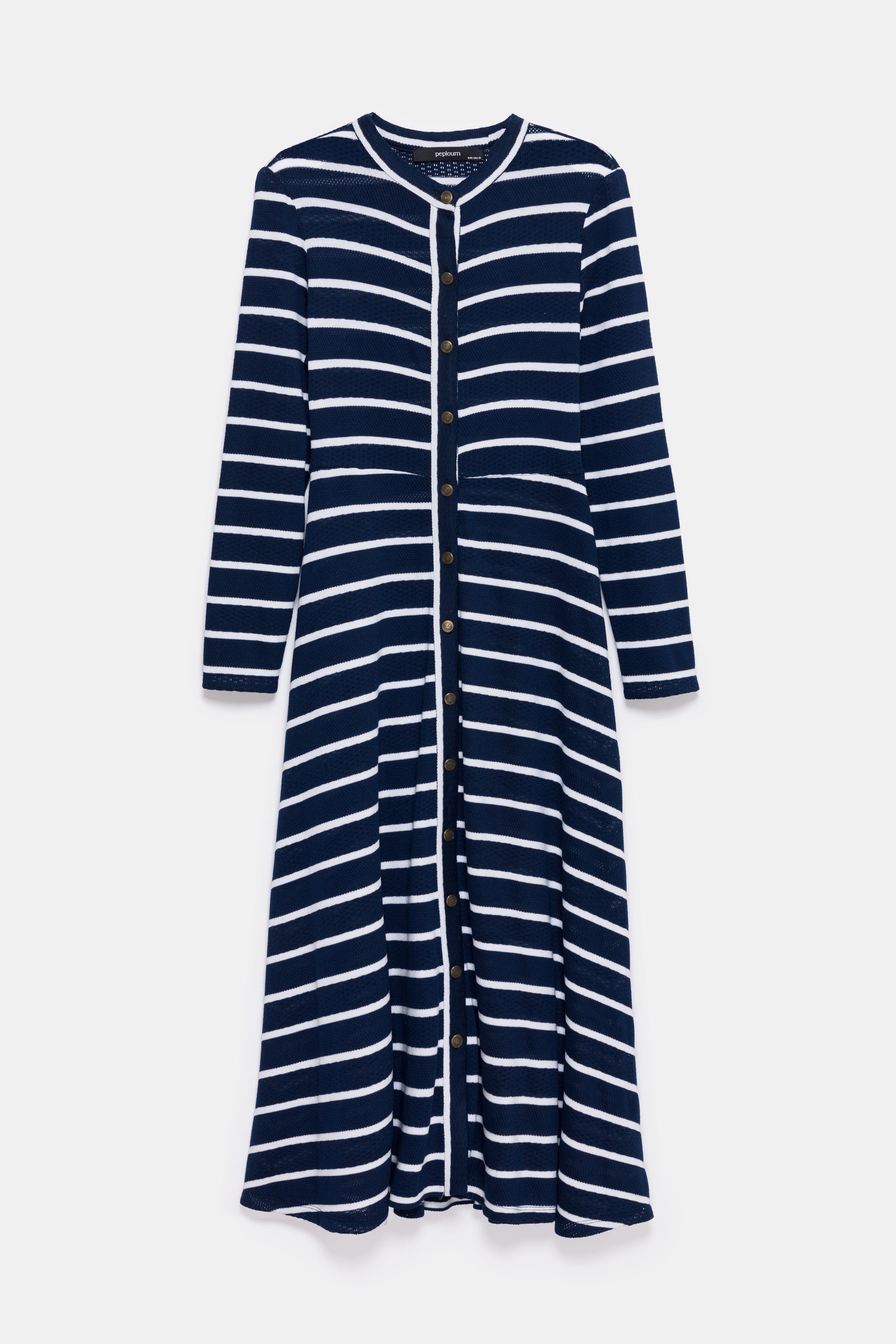 Marianne Stripe Maxi Dress - Navy Blue