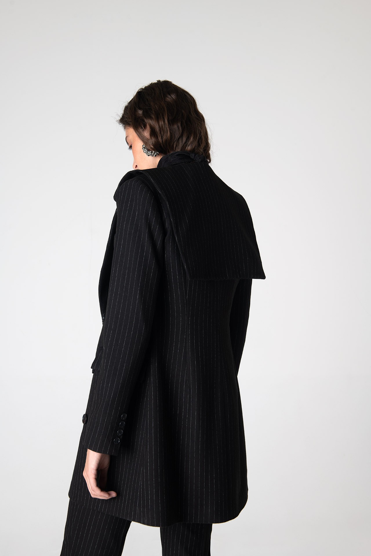 Marcy Lacy Pinstripe Jacket - Black