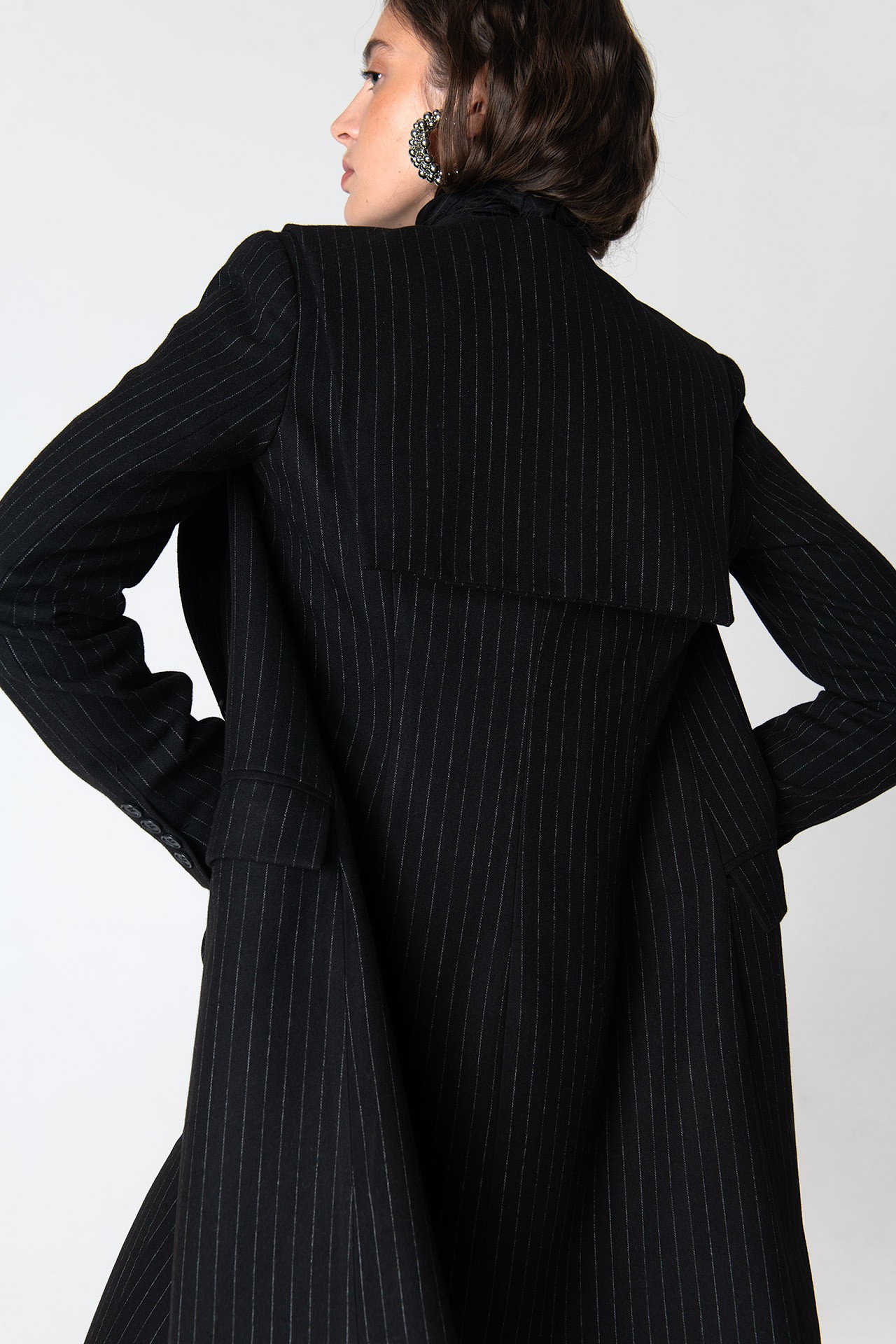 Mary Lacy Pinstripe Jacket - Siyah