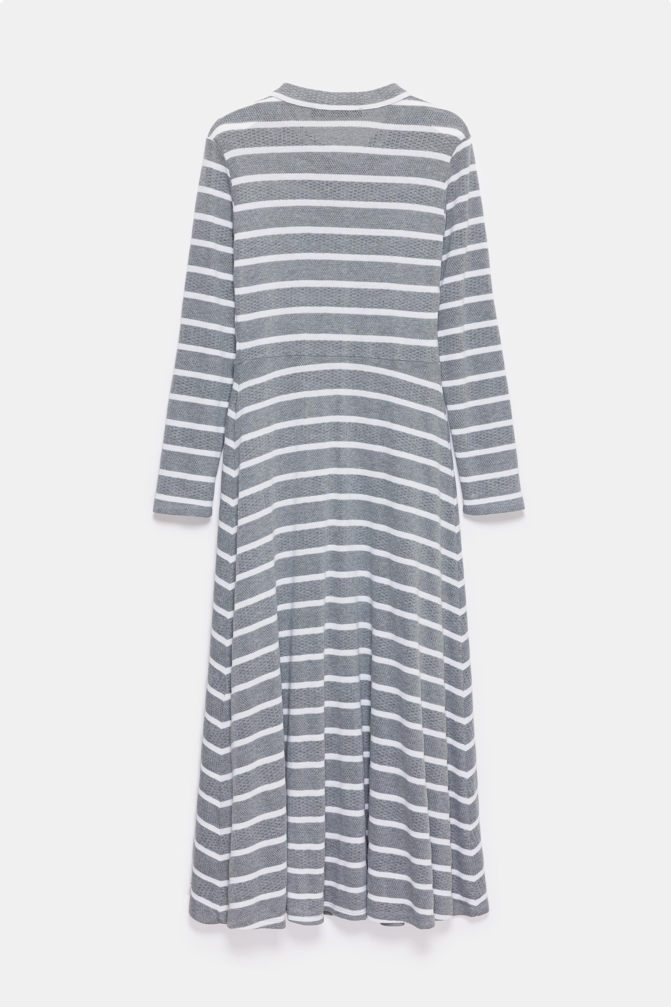 Marianne Stripe Maxi Dress - Cold Grey