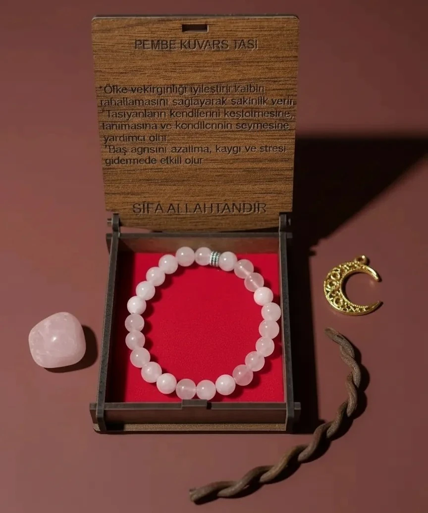 Dekomina Doğaltaş Bileklik - Kadın Pembe Kuvars