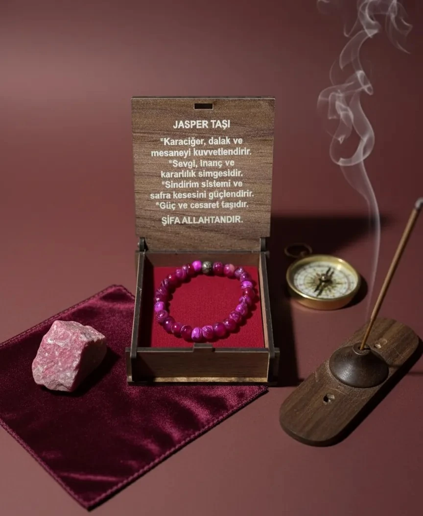 Dekomina Doğaltaş Bileklik - Kadın Pembe Jasper