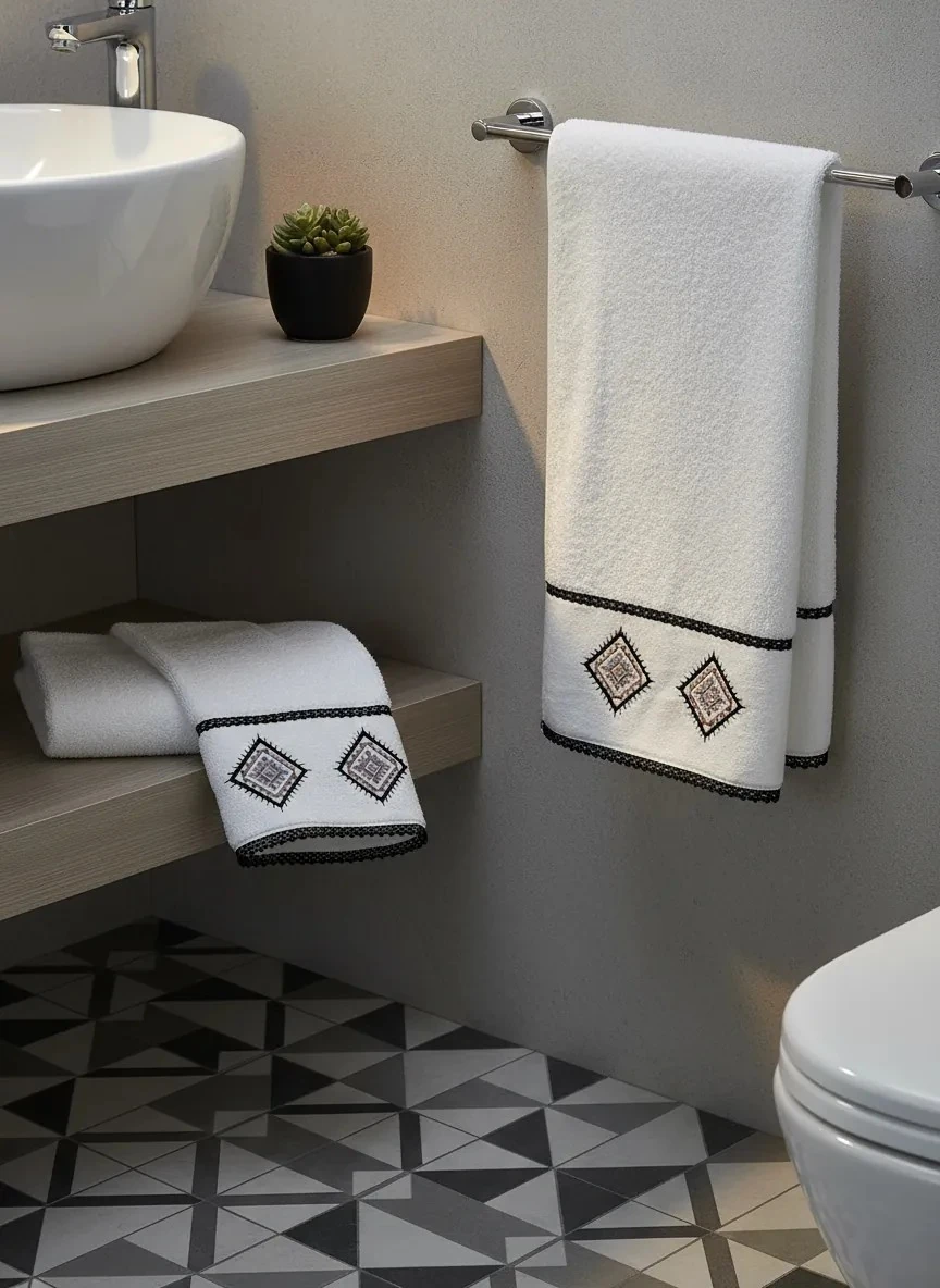 Bronz Geometrik Beyaz