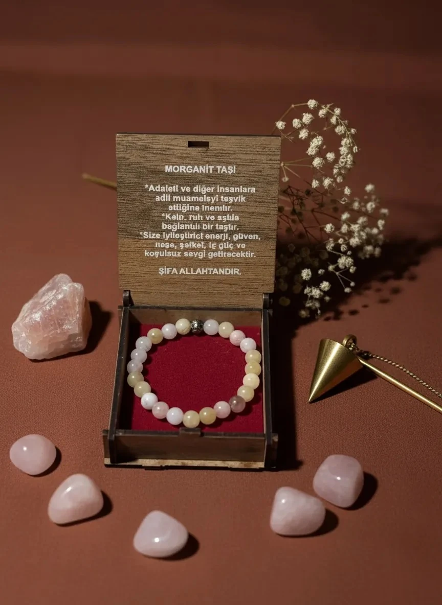 Dekomina Doğaltaş Bileklik - Morganit