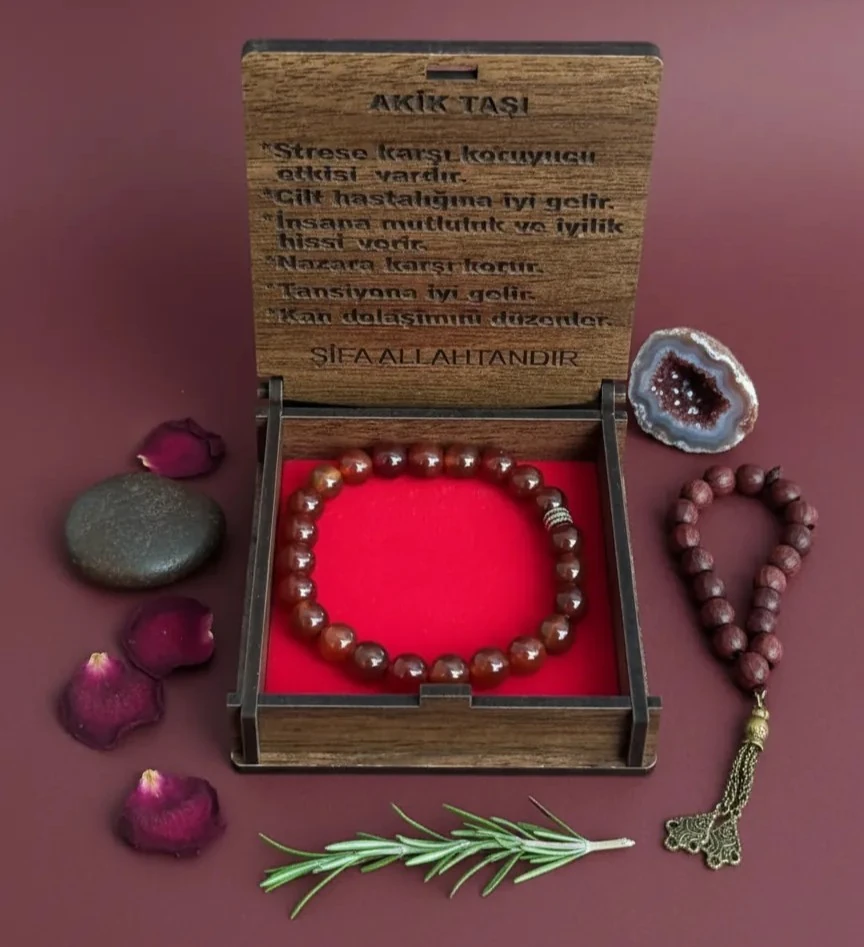 Dekomina Doğaltaş Bileklik - Kırmızı Akik