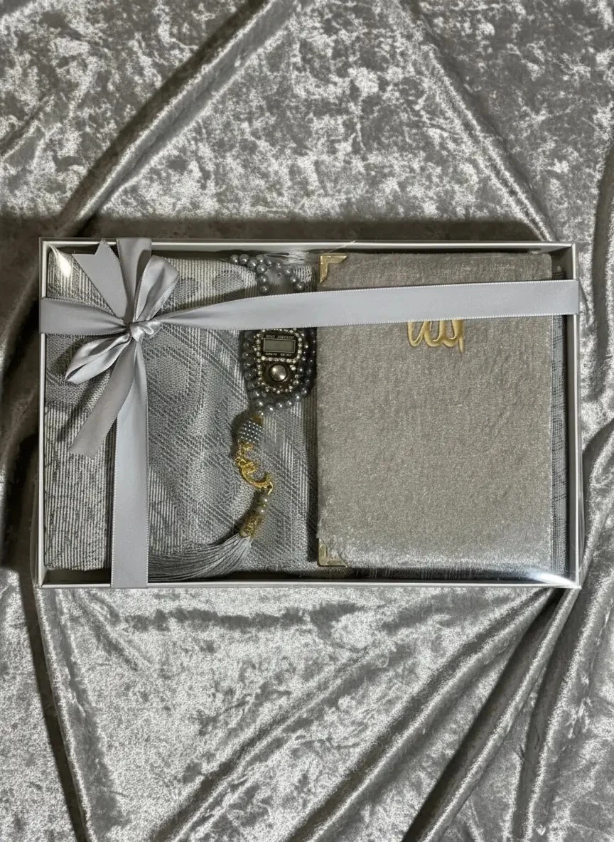 Dekomina 4'lü Hediyelik ve Çeyizlik Yasin Seti - Gri