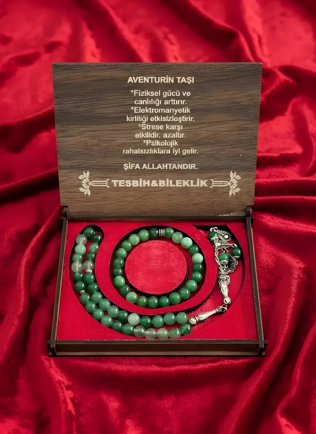 Ahşap Kutulu Aventurin Set