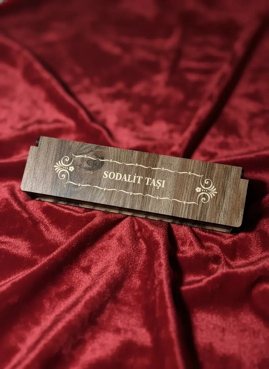 Ahşap Kutulu Sodalit Taşı Tespih