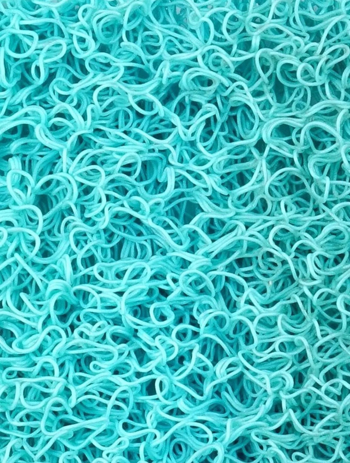 Turkuaz Kıvırcık Paspas Islak ve İç Dış Mekanlar Kaymaz Kaydırmaz Yolluk Kapı Önü Plastik Halı PVC Kaygan Zeminler İçin