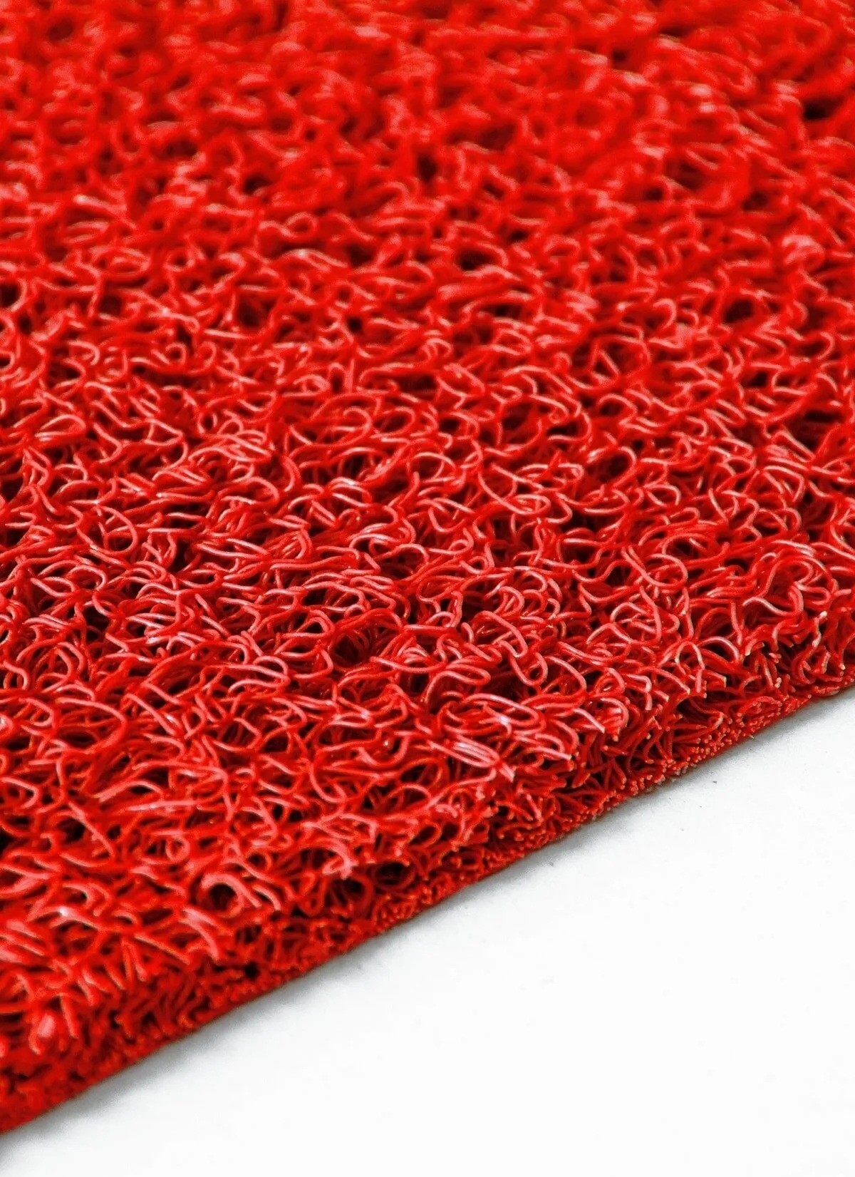 Kırmızı Kıvırcık Paspas Islak ve İç Dış Mekanlar Kaymaz Kaydırmaz Yolluk Kapı Önü Plastik Halı PVC Kaygan Zeminler İçin