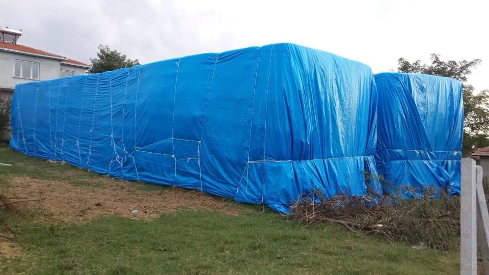 4x7 Metre Çadır Branda Kuşgözlü Kapsüllü Su Geçirmez UV Katkılı Koruyu Örtü En: 4 Metre - Boy: 7 Metre