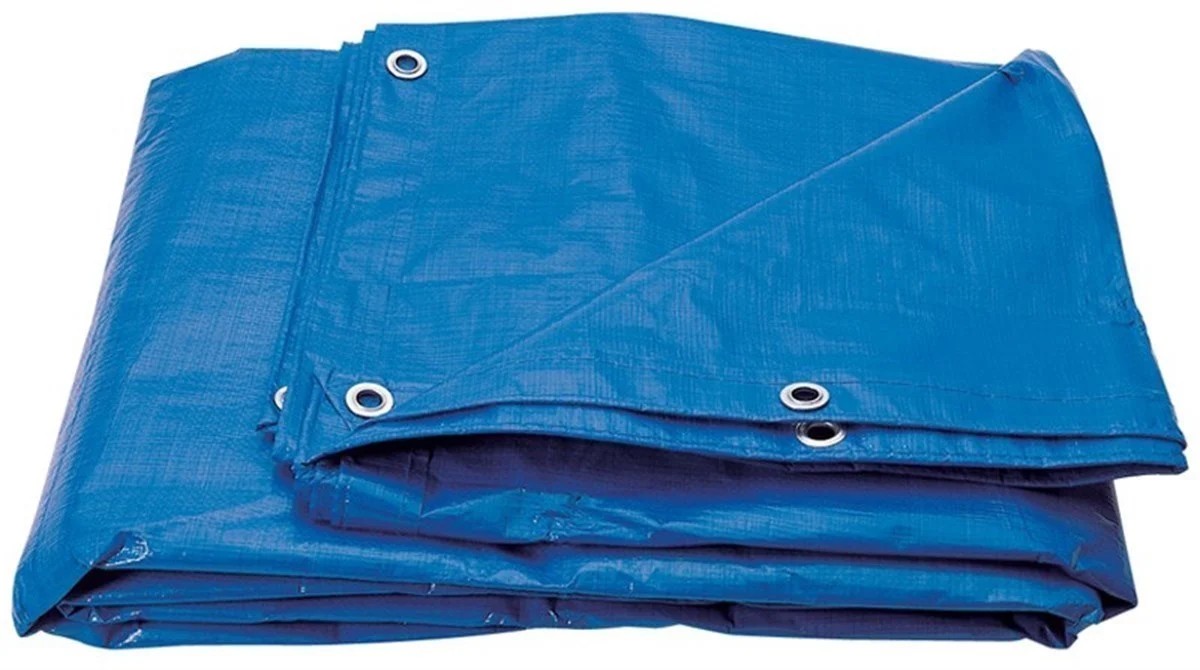 Mavi 10x10 Metre Kuşgözlü Branda Çadır Tente Kapsüllü Pullu Kar Su Toz Geçirmez Örtülük Korumalık En: 10 Metre - Boy: 10 Metre