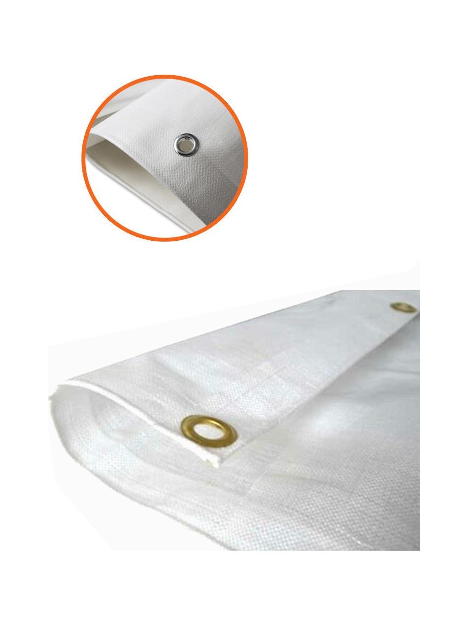 Beyaz 5x12 Metre Kuşgözlü Branda Çadır Tente Kapsüllü Pullu Kar Su Toz Geçirmez Örtülük Korumalık En: 5 Metre - Boy: 12 Metre