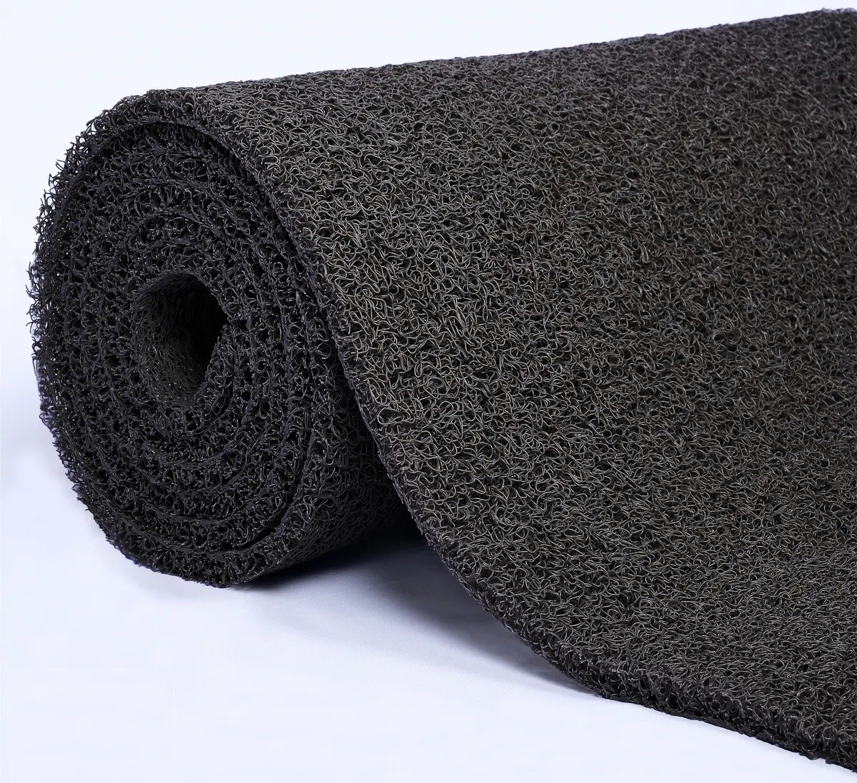 Siyah Kıvırcık Paspas Islak ve İç Dış Mekanlar Kaymaz Kaydırmaz Yolluk Kapı Önü Plastik Halı PVC Kaygan Zeminler İçin