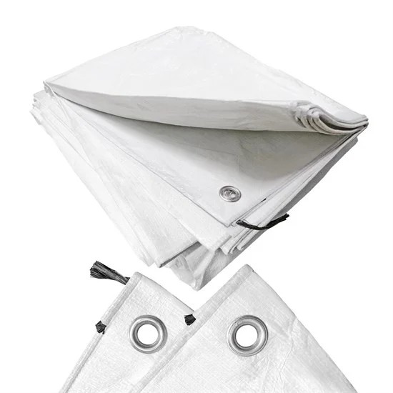 Beyaz 5x12 Metre Kuşgözlü Branda Çadır Tente Kapsüllü Pullu Kar Su Toz Geçirmez Örtülük Korumalık En: 5 Metre - Boy: 12 Metre