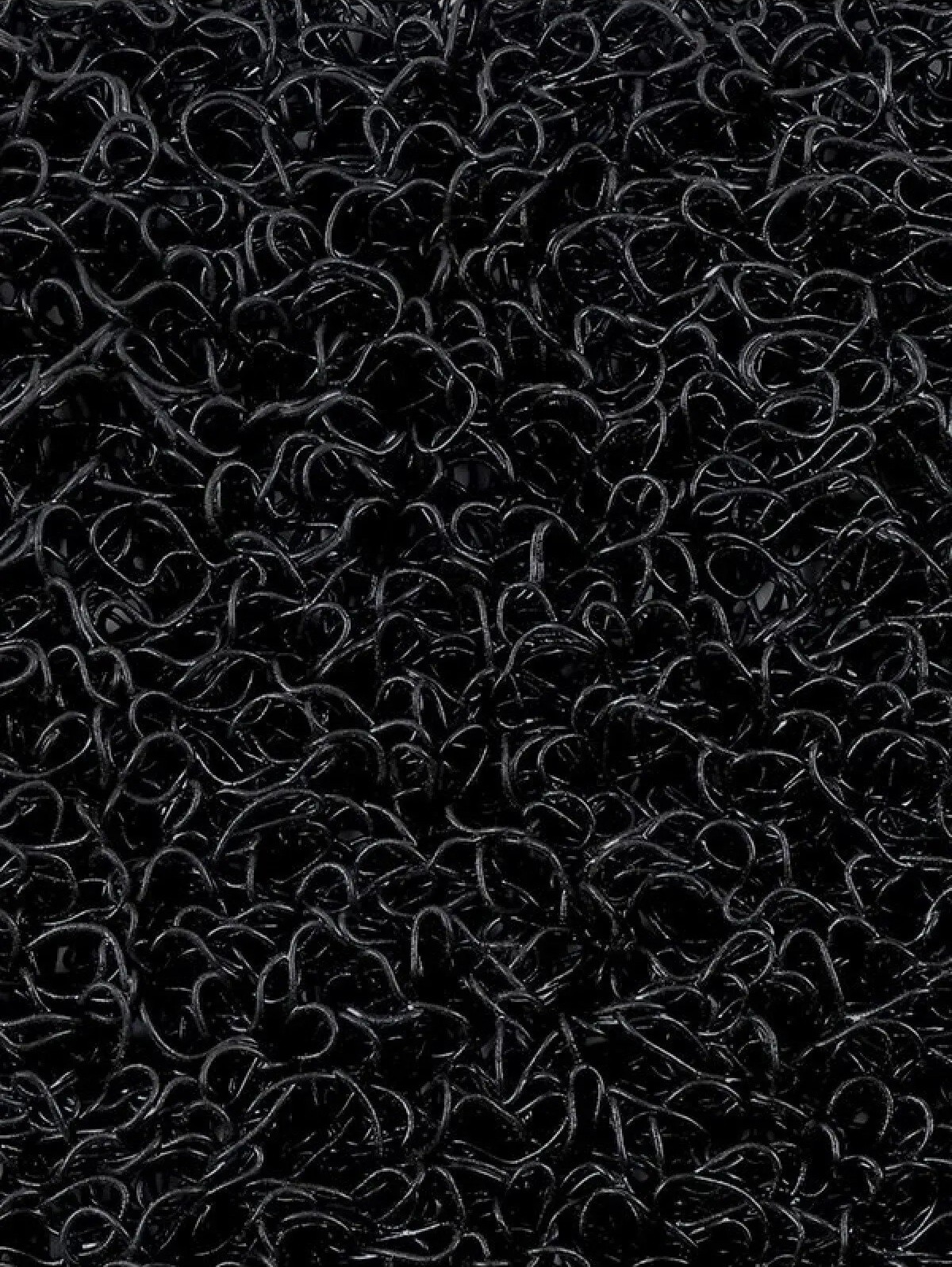 Siyah Kıvırcık Paspas Islak ve İç Dış Mekanlar Kaymaz Kaydırmaz Yolluk Kapı Önü Plastik Halı PVC Kaygan Zeminler İçin