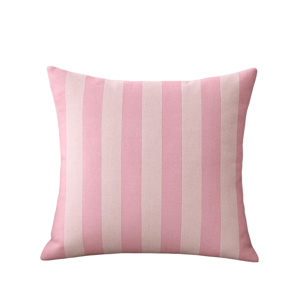 Desenli Yastık Kılıfı Çift Taraflı Baskı 43x43 - Pembe Çizgili