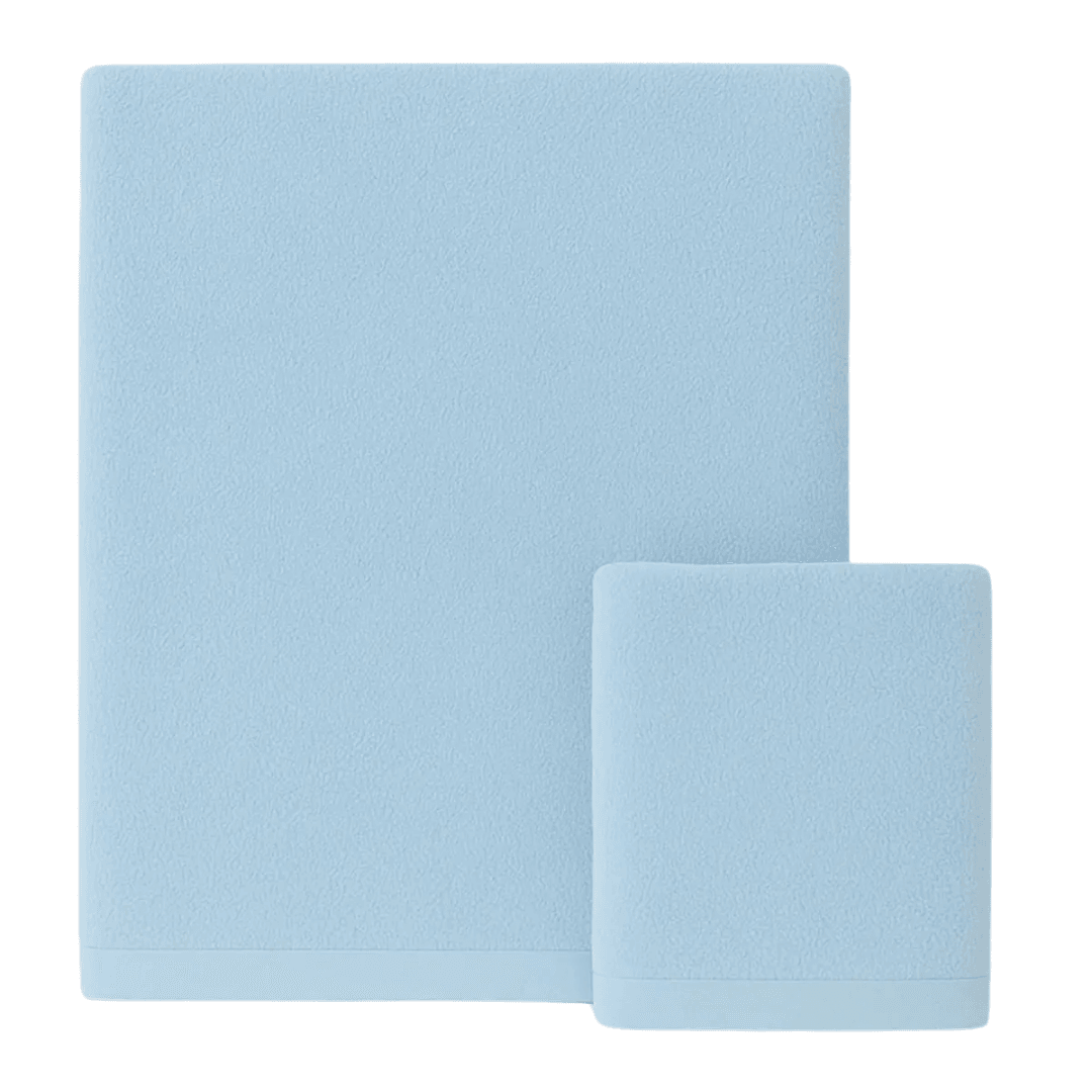 2'li Set: %100 Pamuk 90x150 cm Büyük Banyo Havlusu ve 50x90 cm El Yüz Havlusu - Yumuşak ve Su Emici - mavi̇