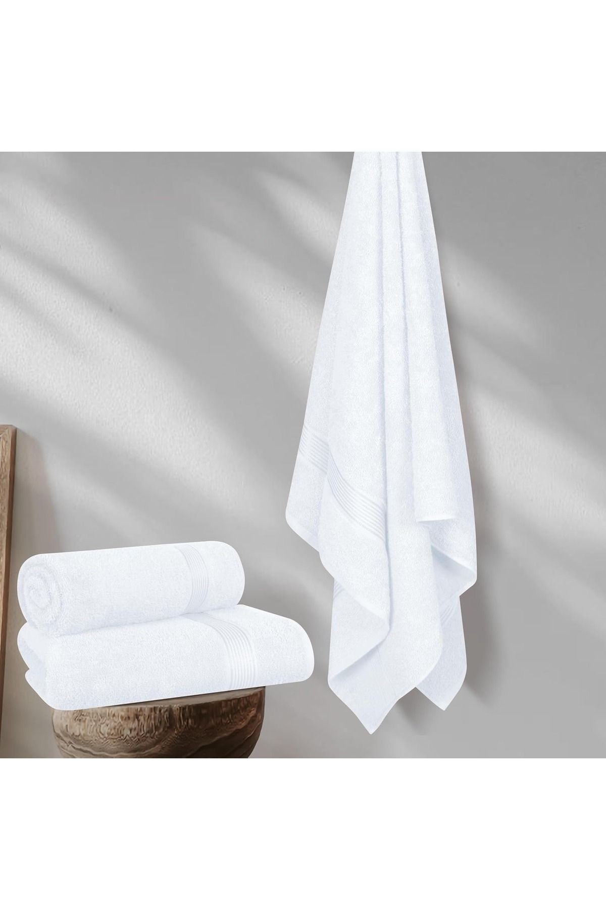 Beyaz 2'li Premium 50x90 cm El ve Yüz Havlusu Yumuşak ve Dayanıklı Dokusu ile Şıklık ve Konfor