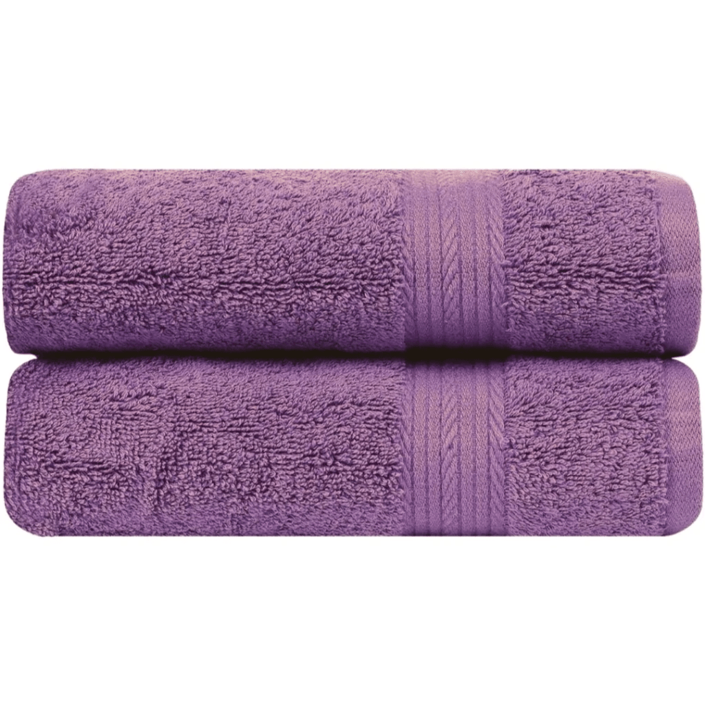 Havlu Seti Beyaz El ve Yüz Havlusu 50x90 cm %100 Pamuk - mor