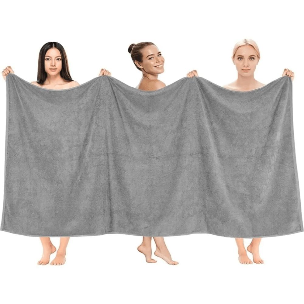 Ekstra Büyük Boy Gri Banyo Havlusu %100 PAMUK 90 X 180 cm