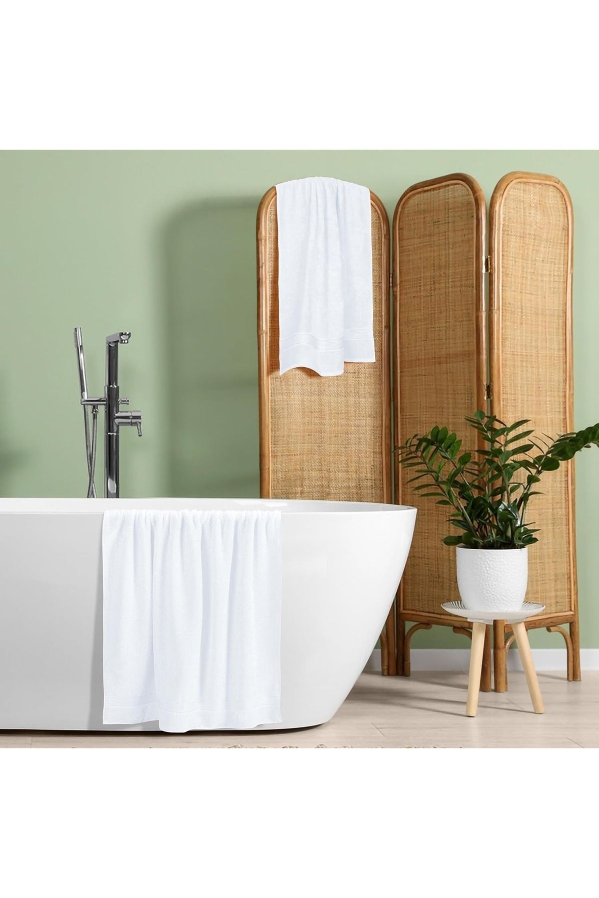 Beyaz 2'li Premium 50x90 cm El ve Yüz Havlusu Yumuşak ve Dayanıklı Dokusu ile Şıklık ve Konfor