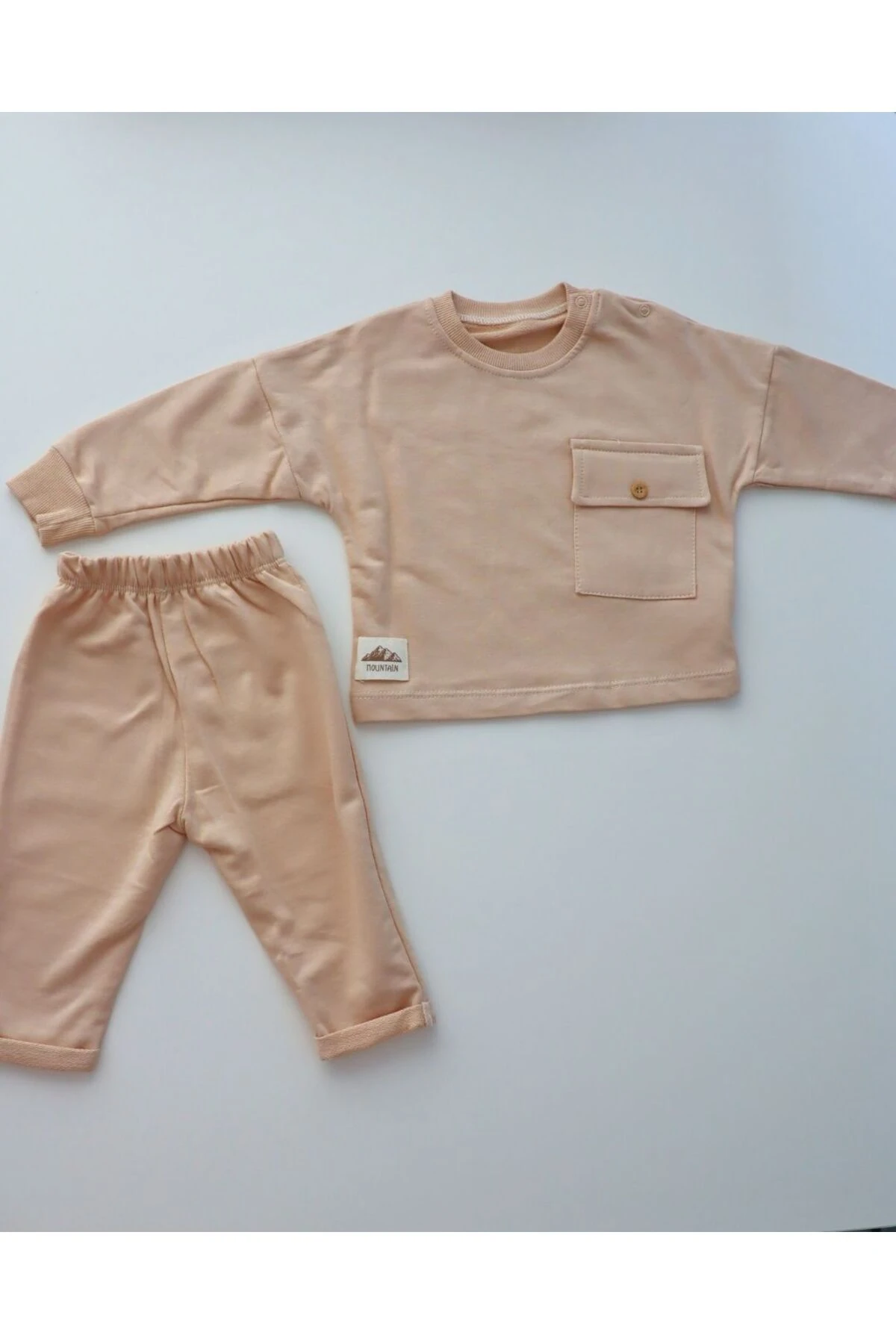 Cepli Şık ve Tasarım Model Kız Erkek Bebek Cepli Mountain Takım
