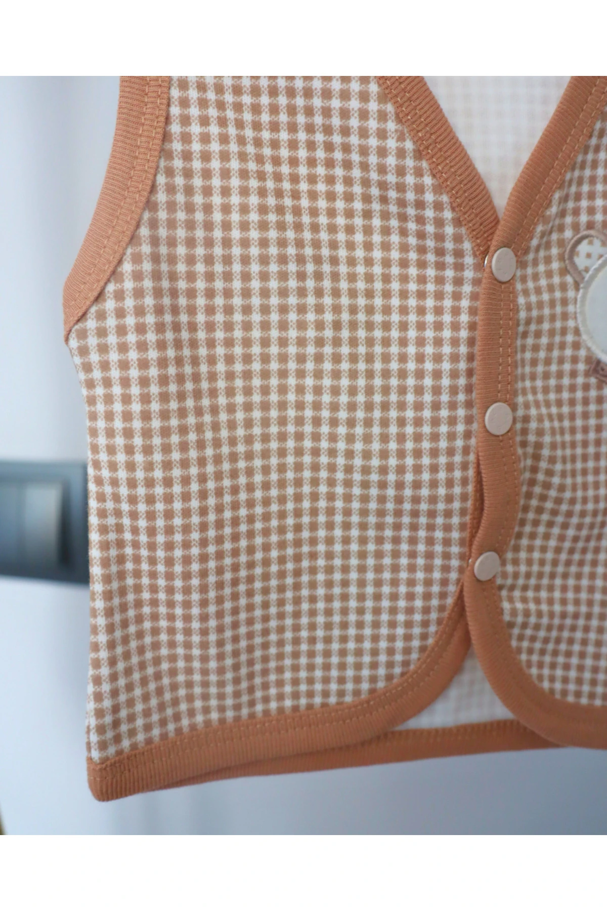 Tasarım Ayıcık Desenli Kız Erkek Bebek Penye Yelek