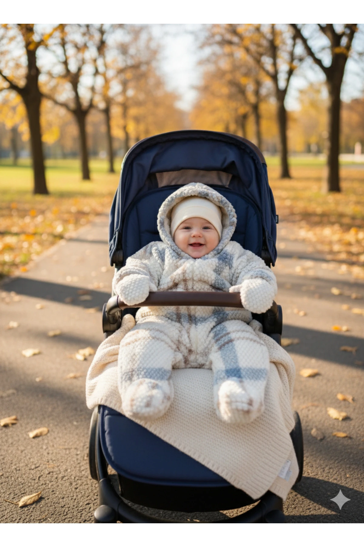 Peluş Kışlık Yumuşacık Ekose Velsoft Kız Erkek Bebek Tulum - mavi