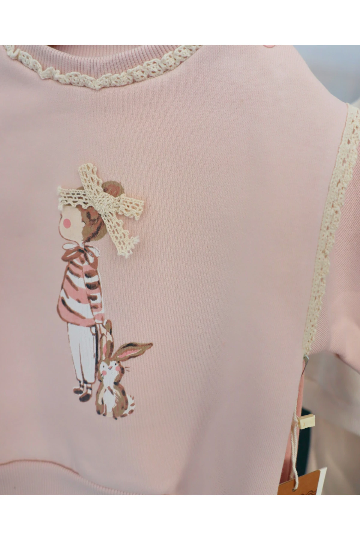 Tasarım Tavşan Desenli Kışlık Kız Bebek İkili Takım