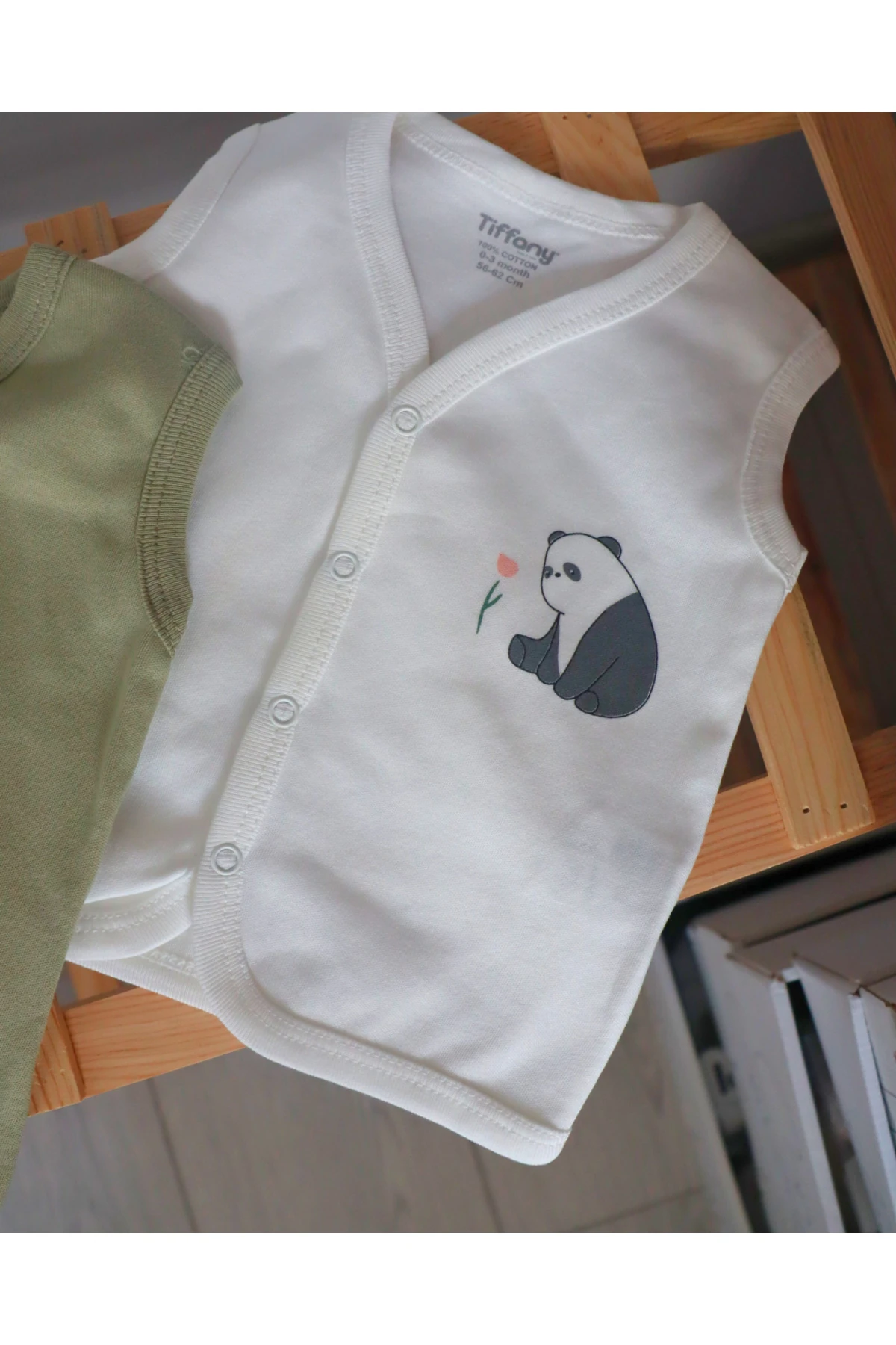 Panda Tasarım Desenli Şık ve Rahat Kız Erkek Bebek Theme Yelek