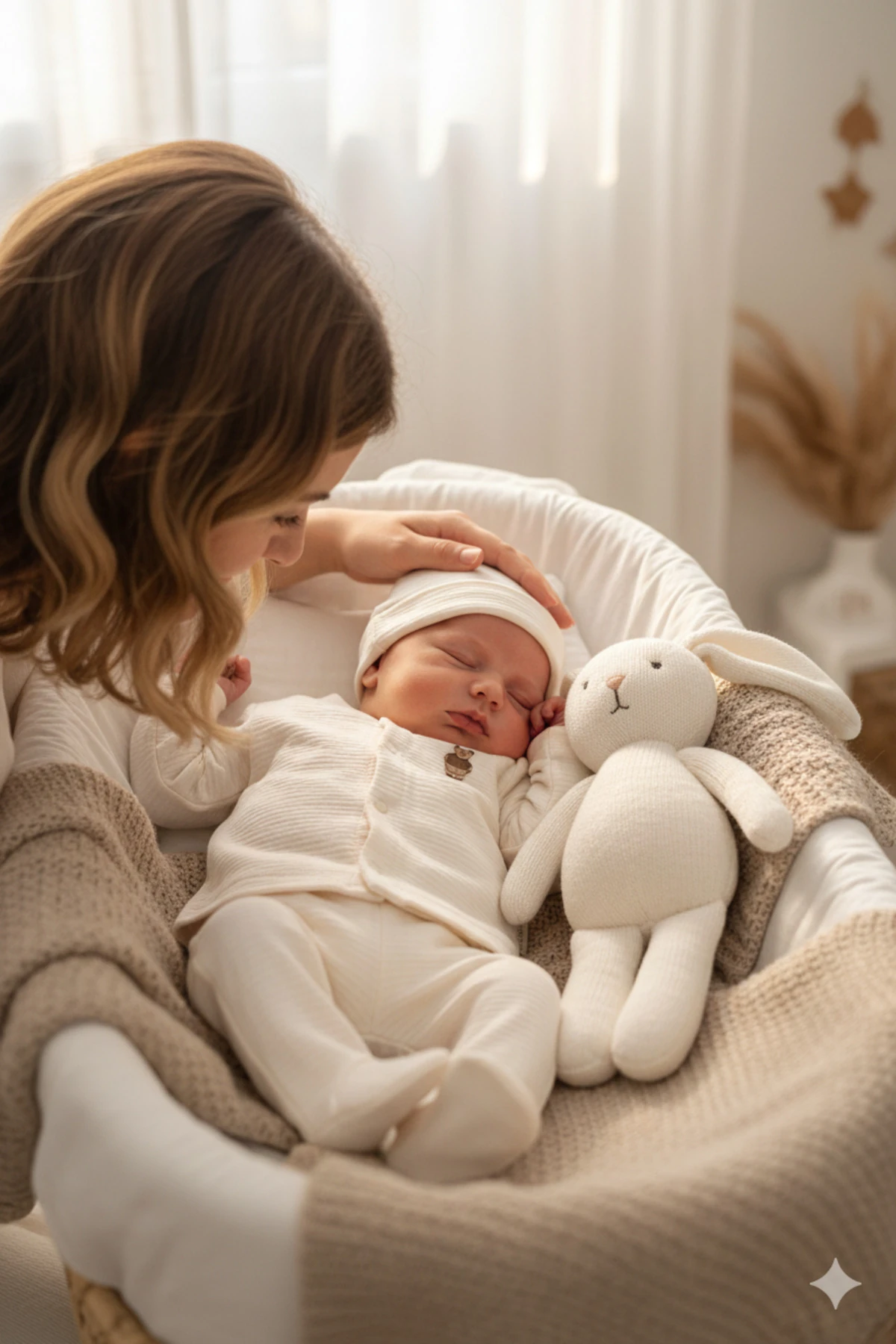 Sade ve Şık Yenidoğan Kız Erkek Bebek Kışlık Üç Parça Zıbın Takım