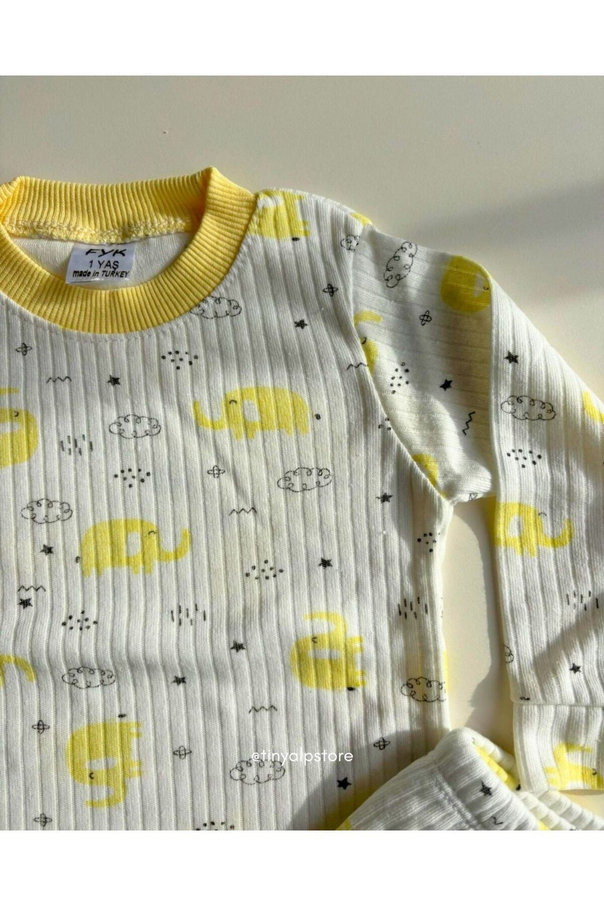 Yumuşacık Baharlık Rahat Kumaş Yazlık Çocuk Unisex Pijama Takımı