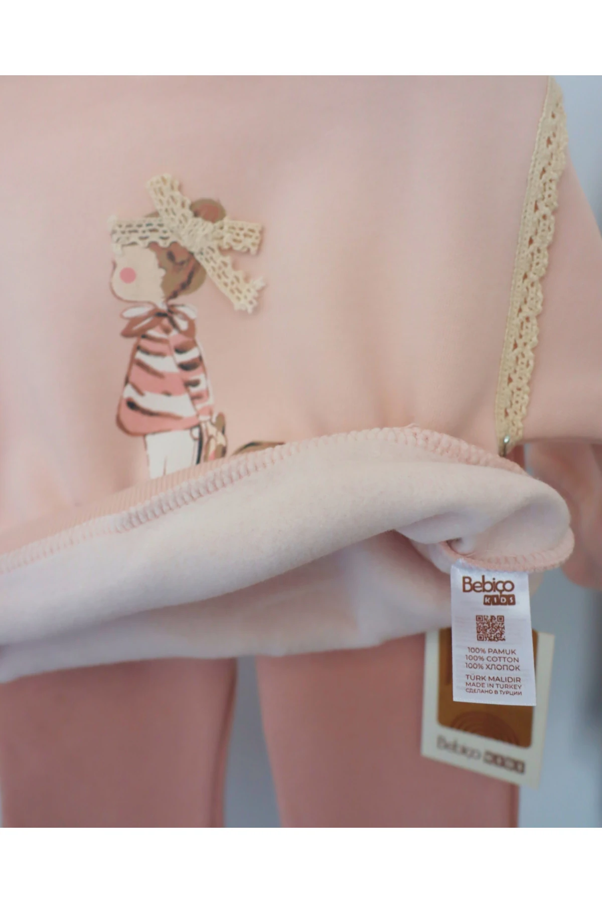 Tasarım Tavşan Desenli Kışlık Kız Bebek İkili Takım