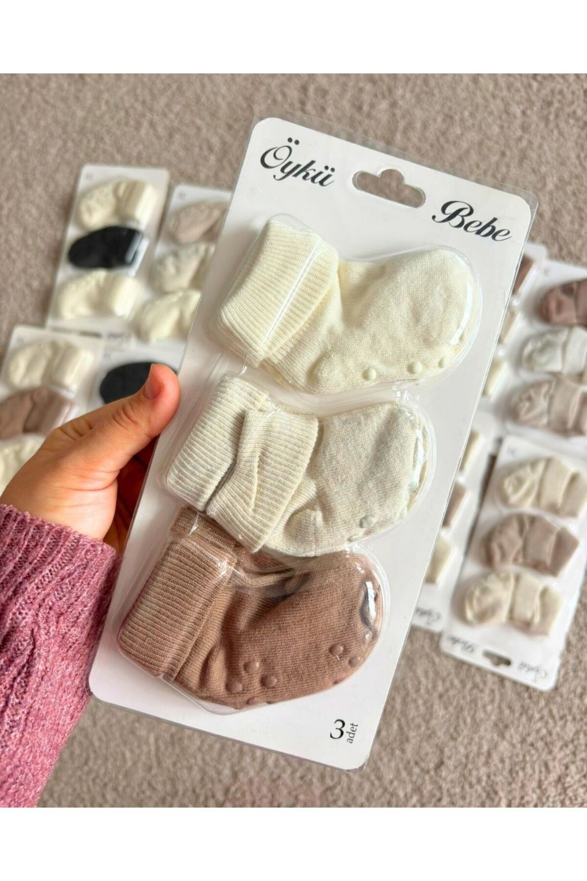 3'lü Yenidoğan Organik Pamuk Yumuşak Bebek Soft Renkli Çorap