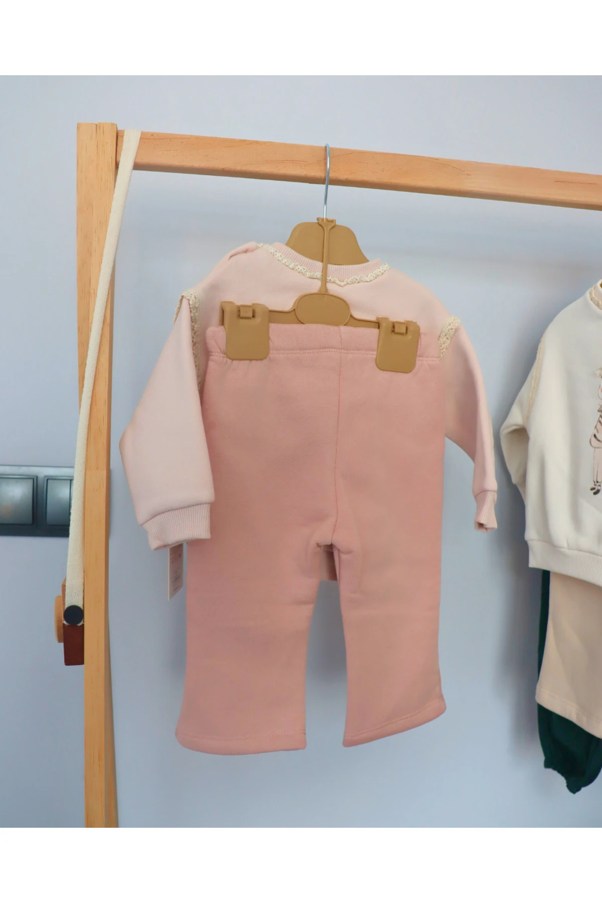 Tasarım Tavşan Desenli Kışlık Kız Bebek İkili Takım