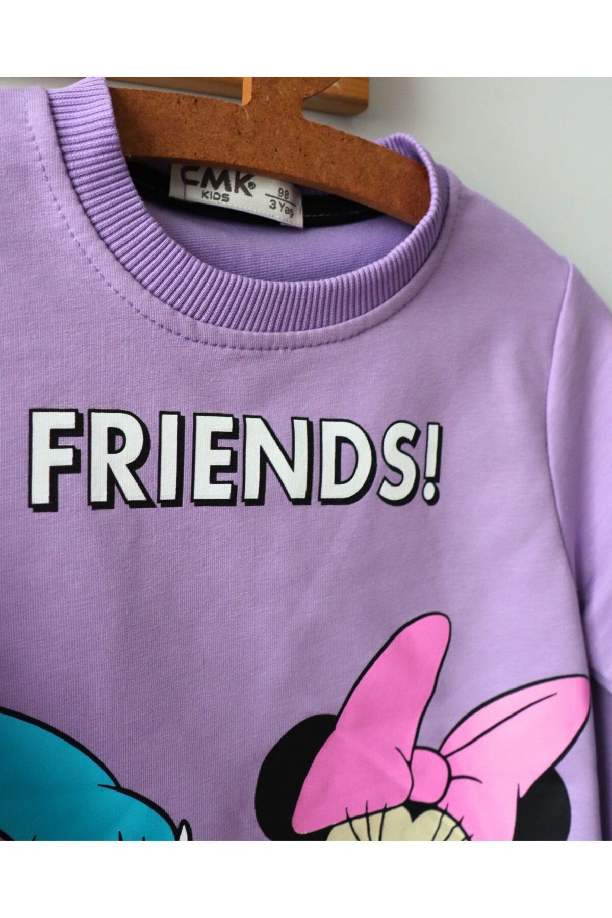 Rahat ve Kaliteli Esneyen Basic Kumaş Friends Kız Çocuk İkili Takım